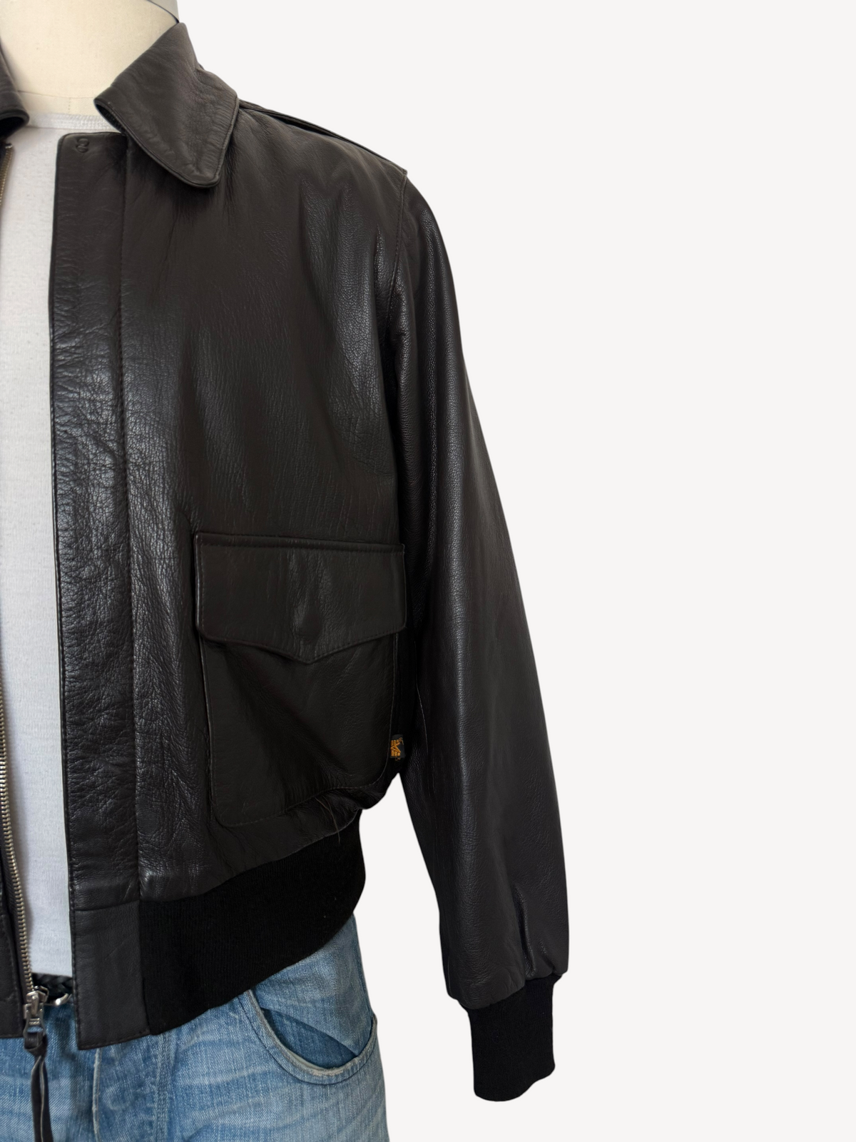 Alpha Industries Leather Jacket (L)