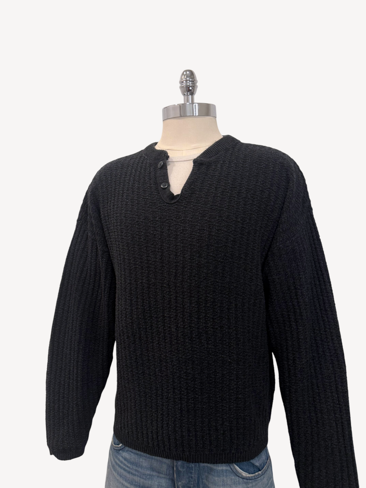 90s Crossing Henley Sweater (L)