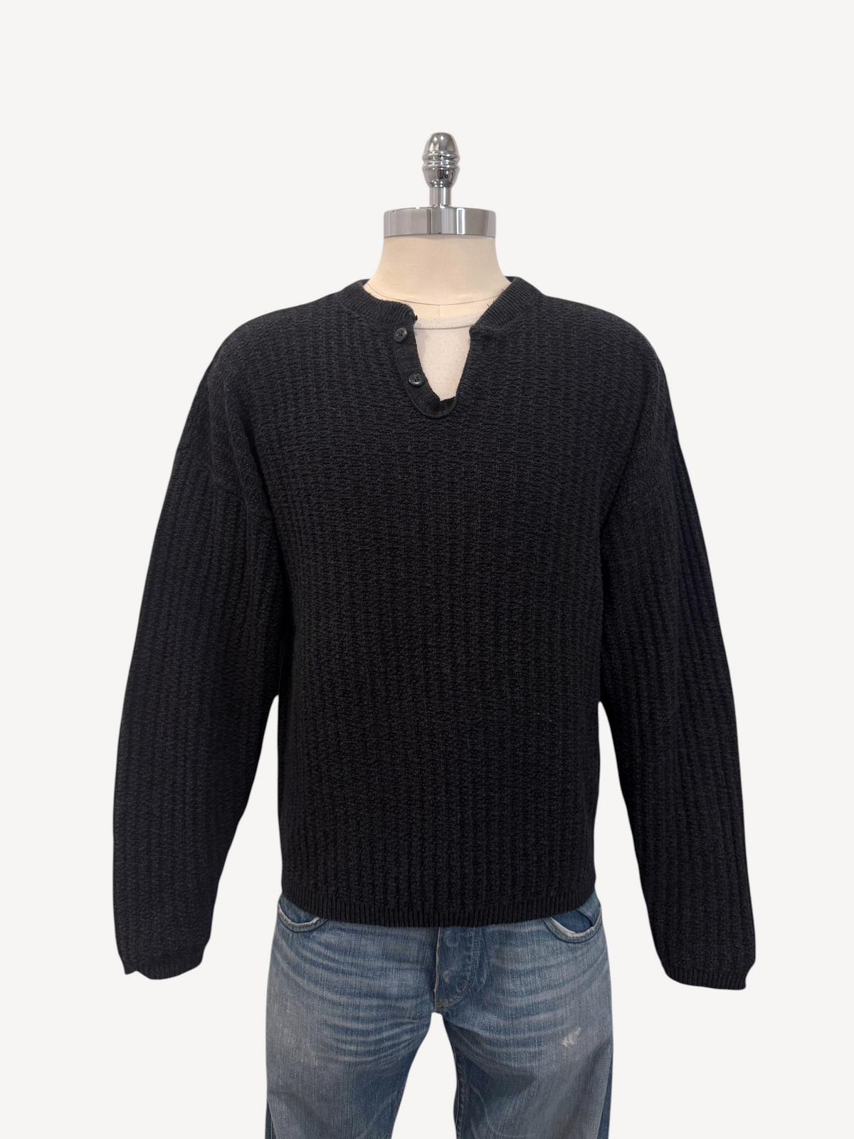 90s Crossing Henley Sweater (L)