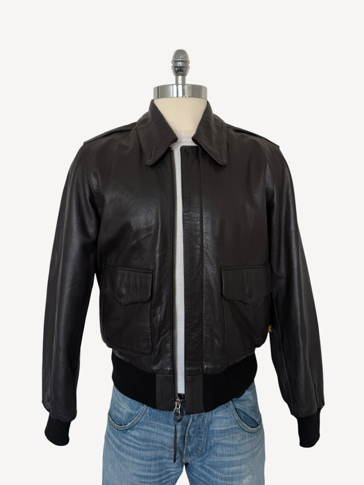 Alpha Industries Leather Jacket (L)