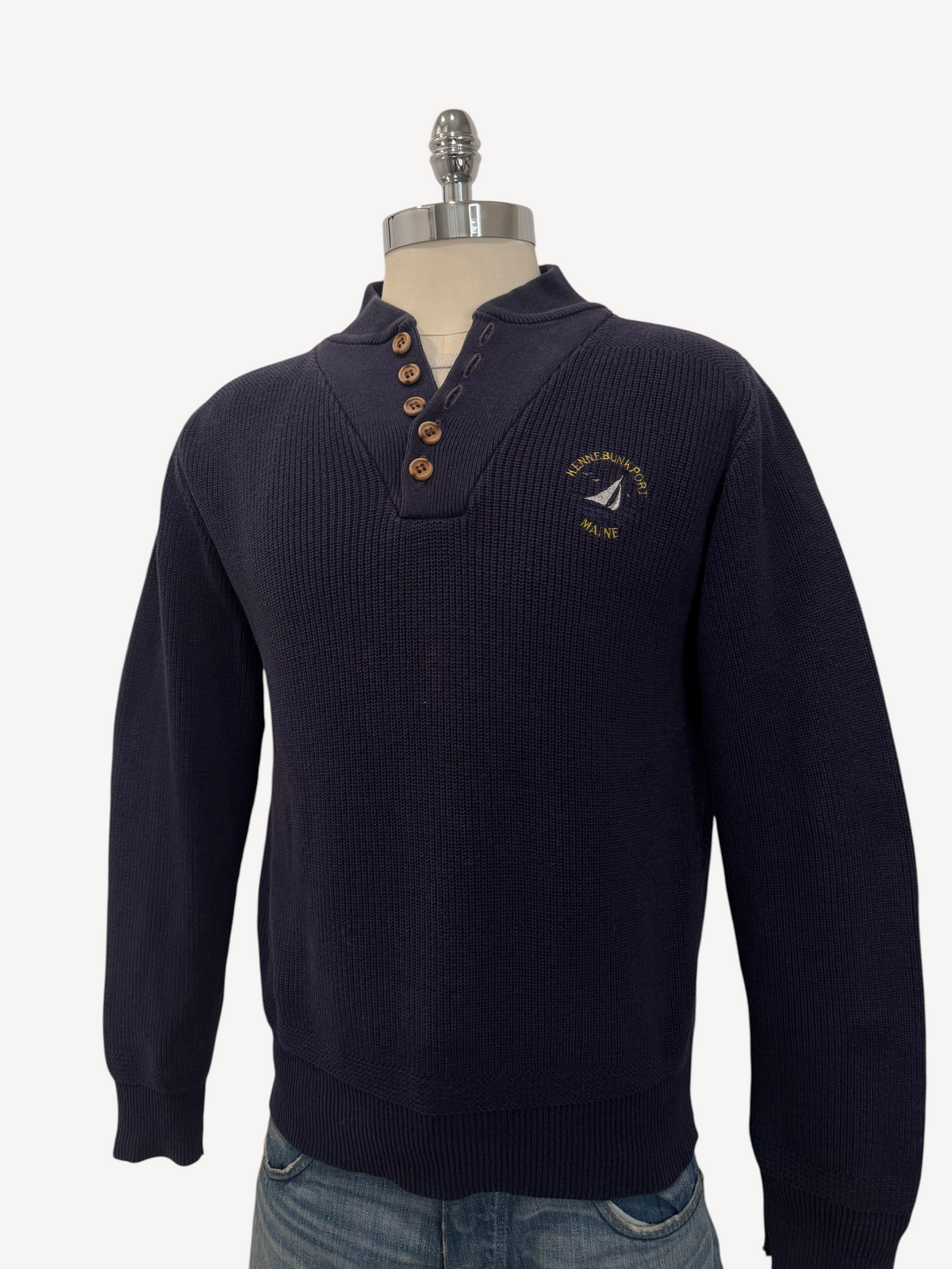 90s Maine Henley Sweater (M)