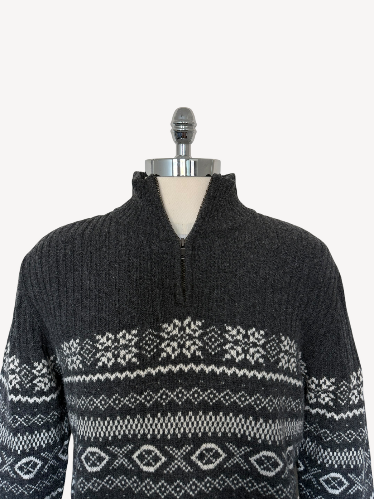 90s Field Gear Quarter-Zip Wool Sweater (L)