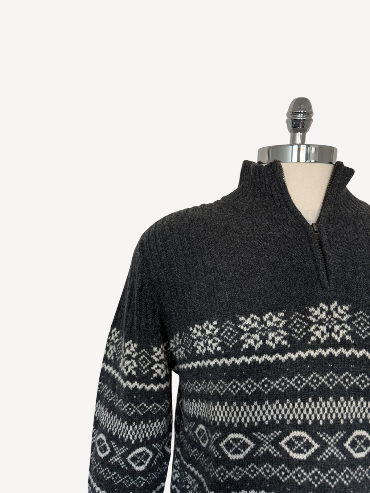 90s Field Gear Quarter-Zip Wool Sweater (L)