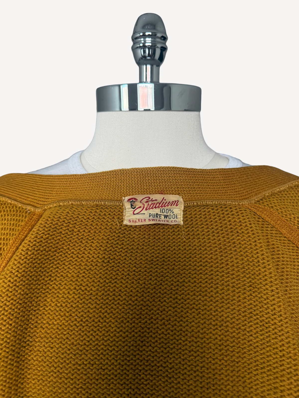 50s Stadium Shaker Wool Cardigan (M)