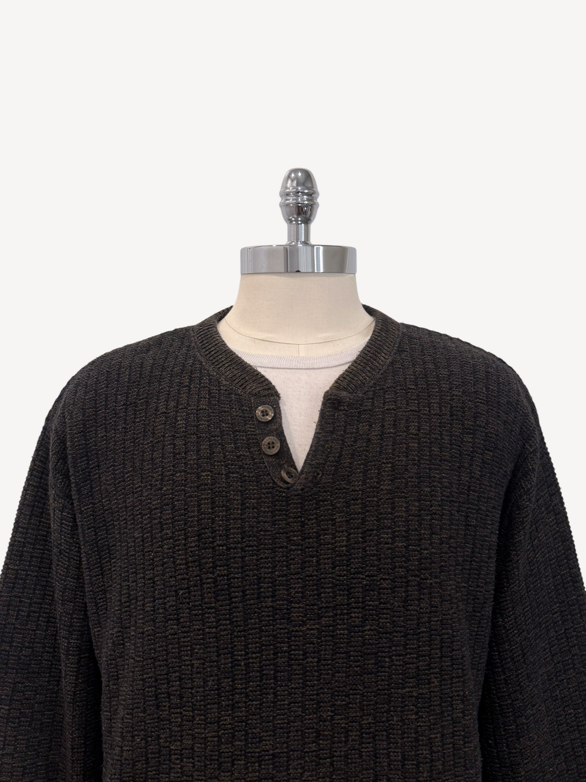 90s Bill Blass Henley Sweater (XL)