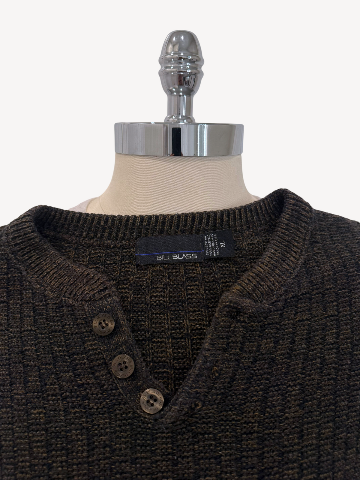 90s Bill Blass Henley Sweater (XL)