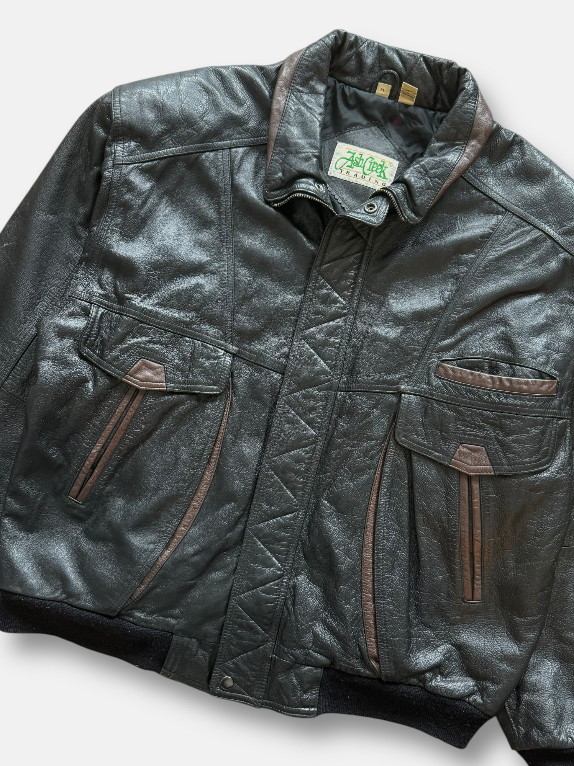 90s Ash Creek Trading Leather Jacket (XL)