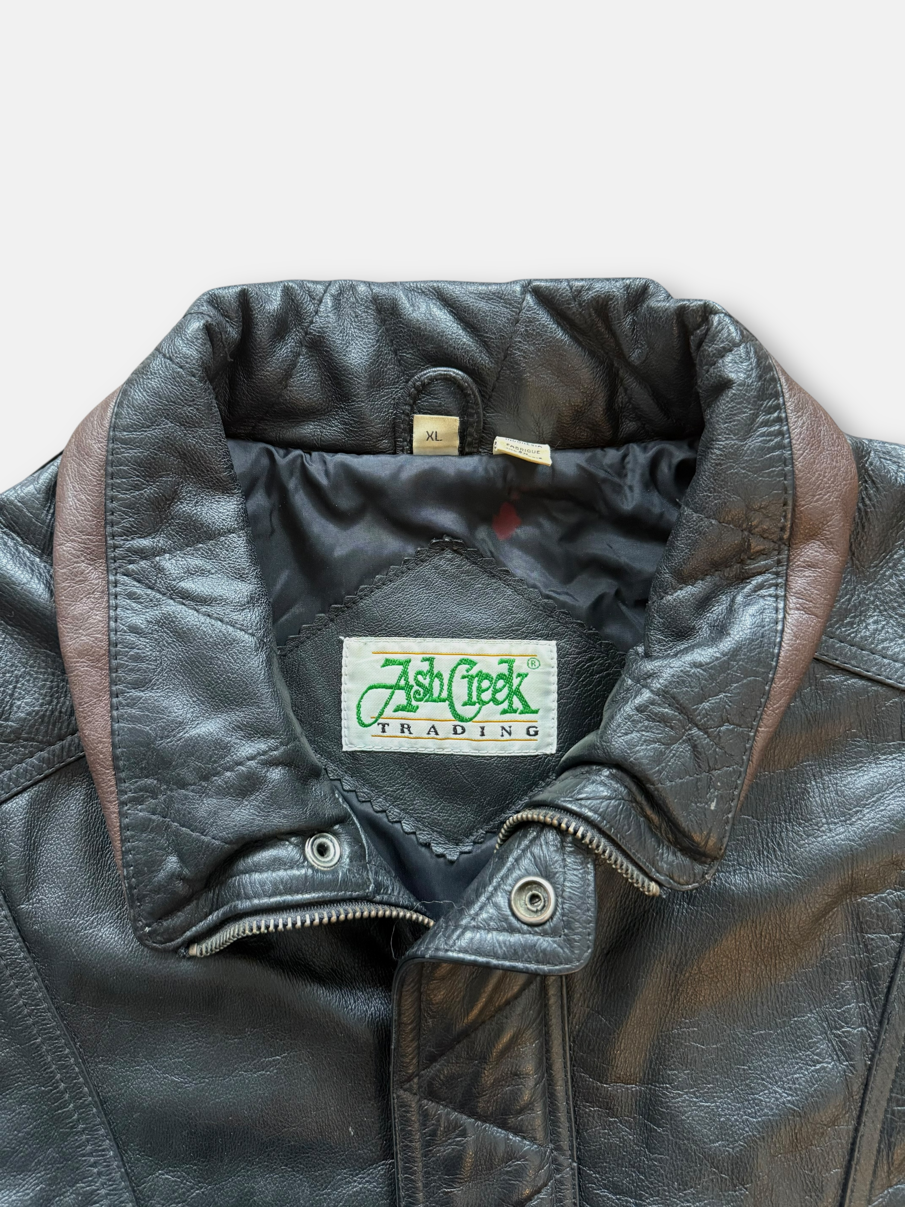 90s Ash Creek Trading Leather Jacket (XL)