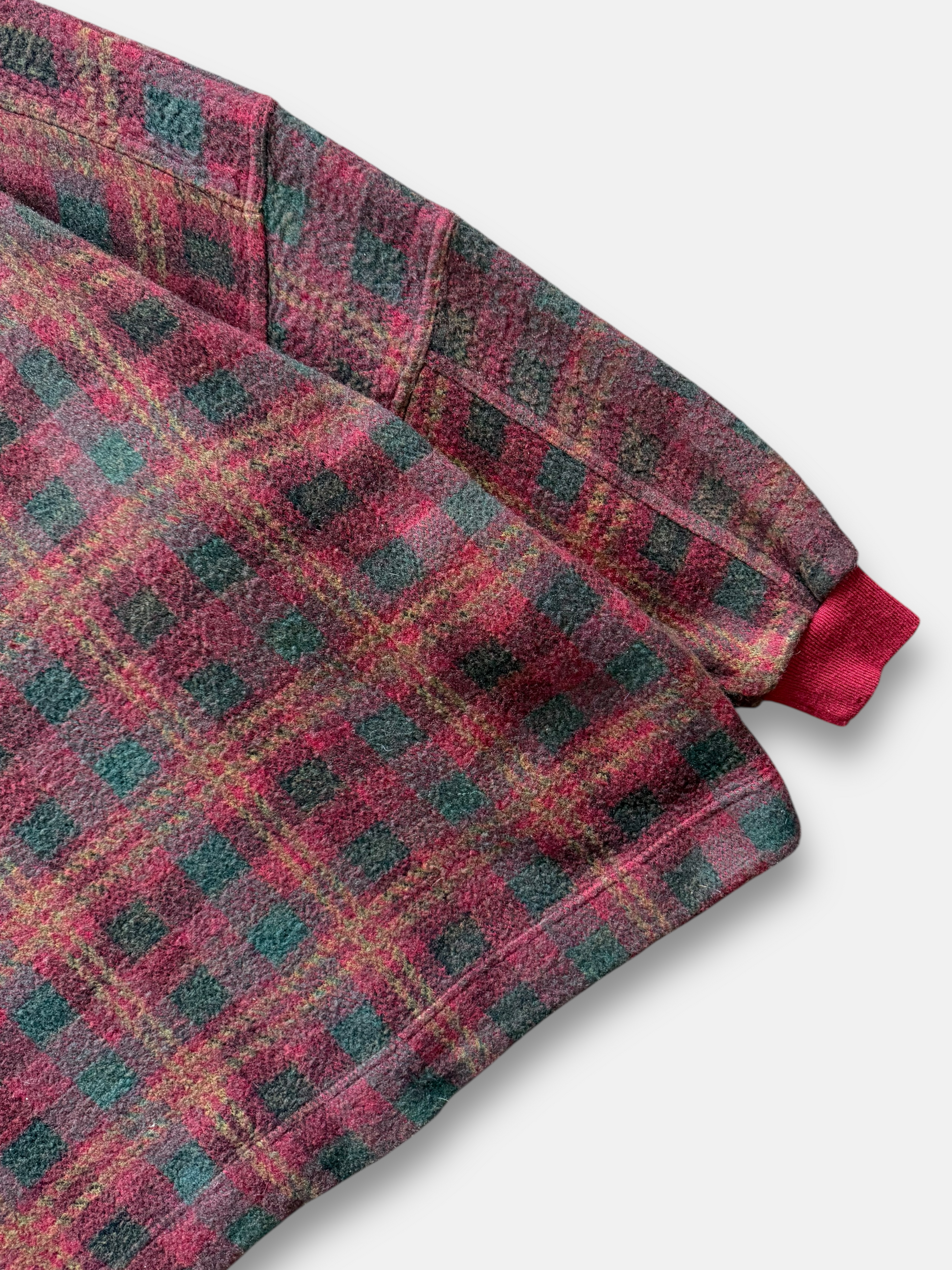 90s French Country Wool Pullover Flannel (XL)