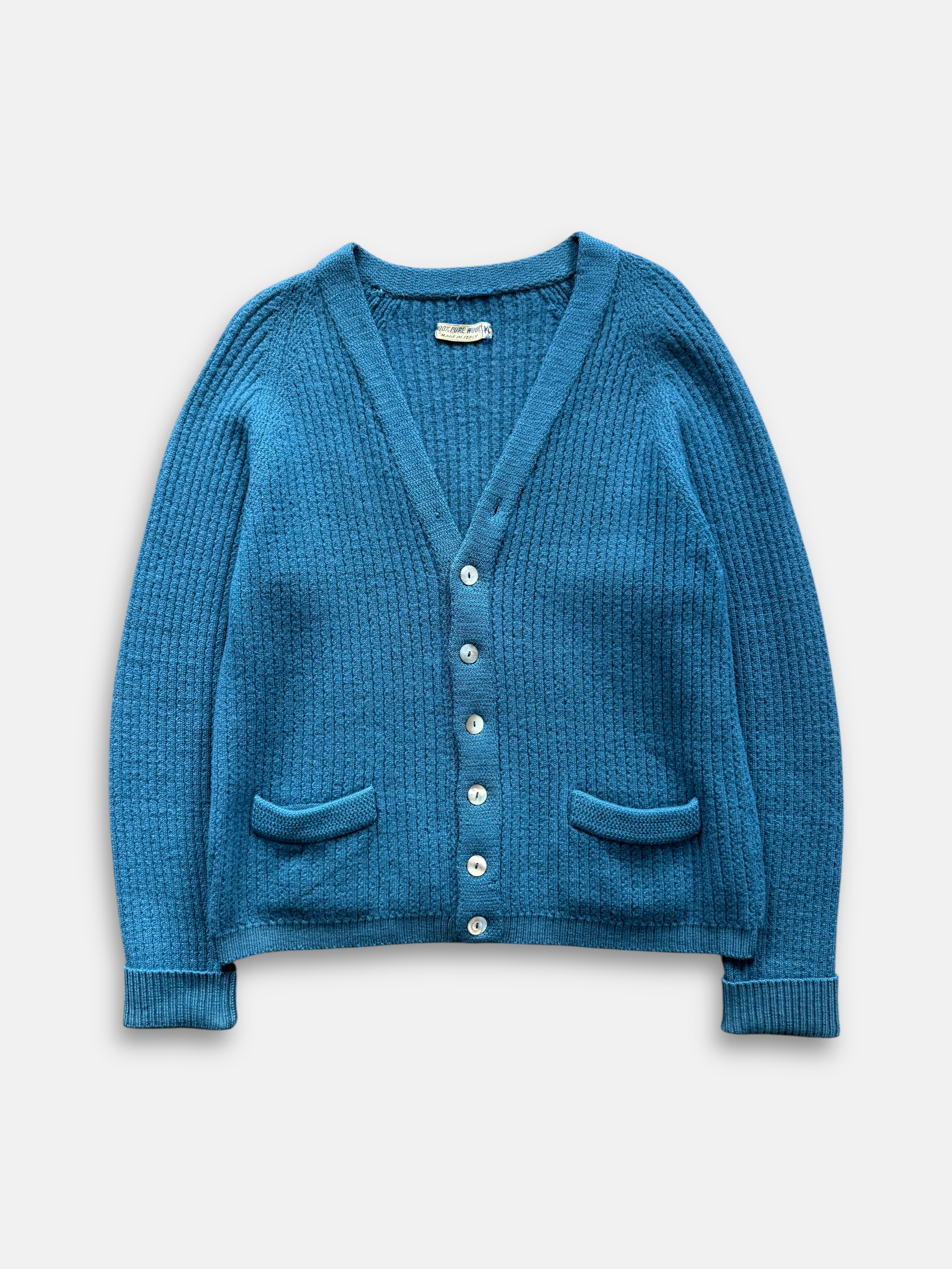 70s Pure Wool Cardigan (M)