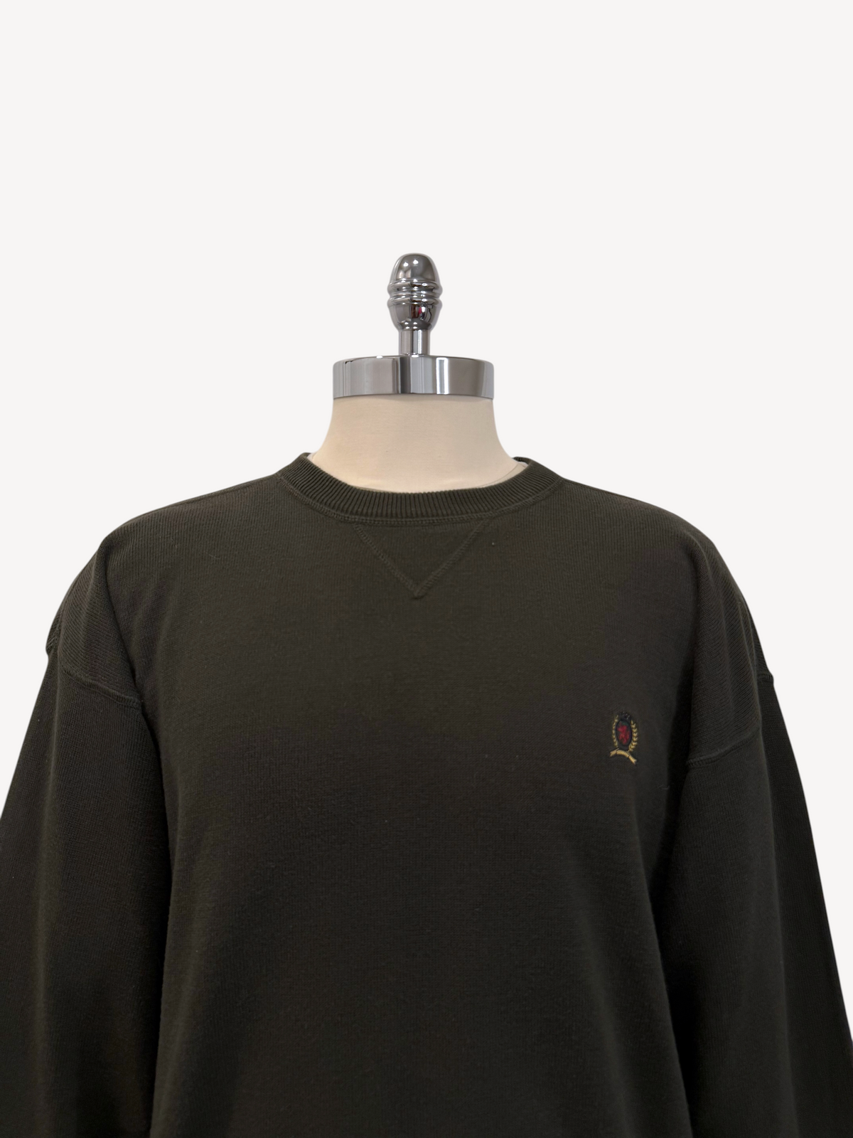 90s Olive Tommy Hilfiger Sweater (XL)