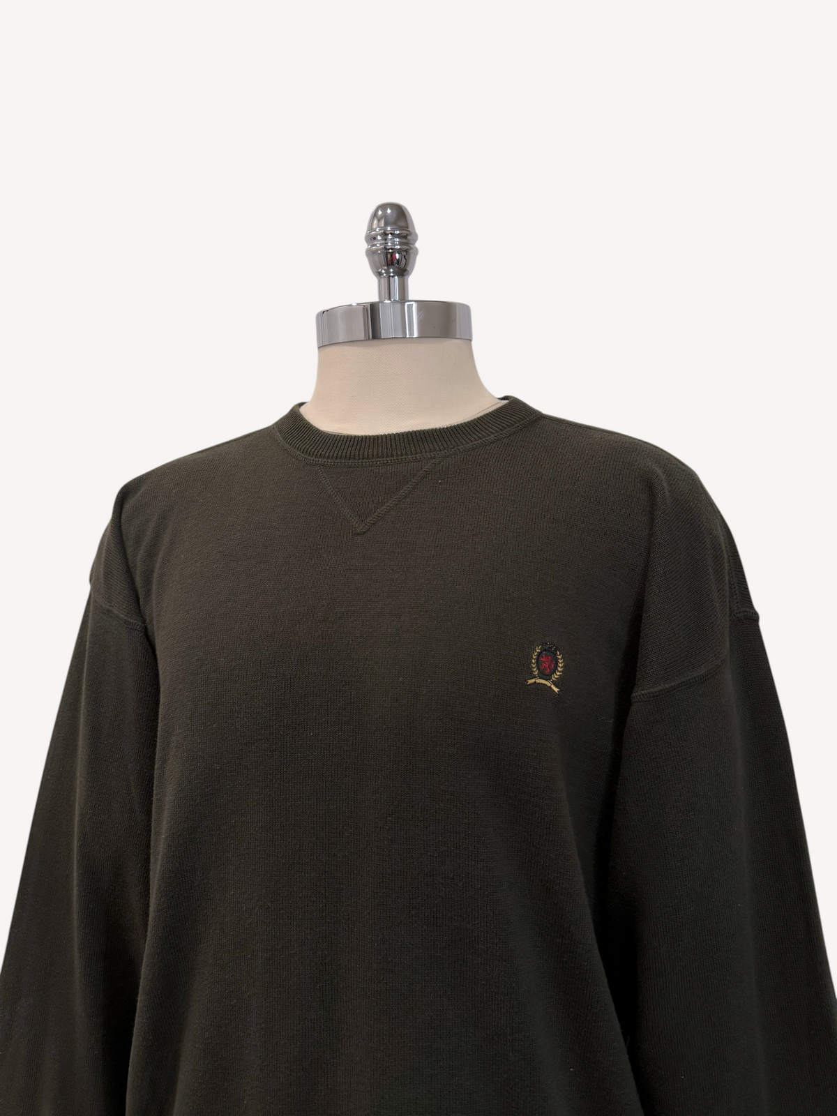 90s Olive Tommy Hilfiger Sweater (XL)