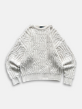 80s Structure Knit Fisherman Sweater (XL)