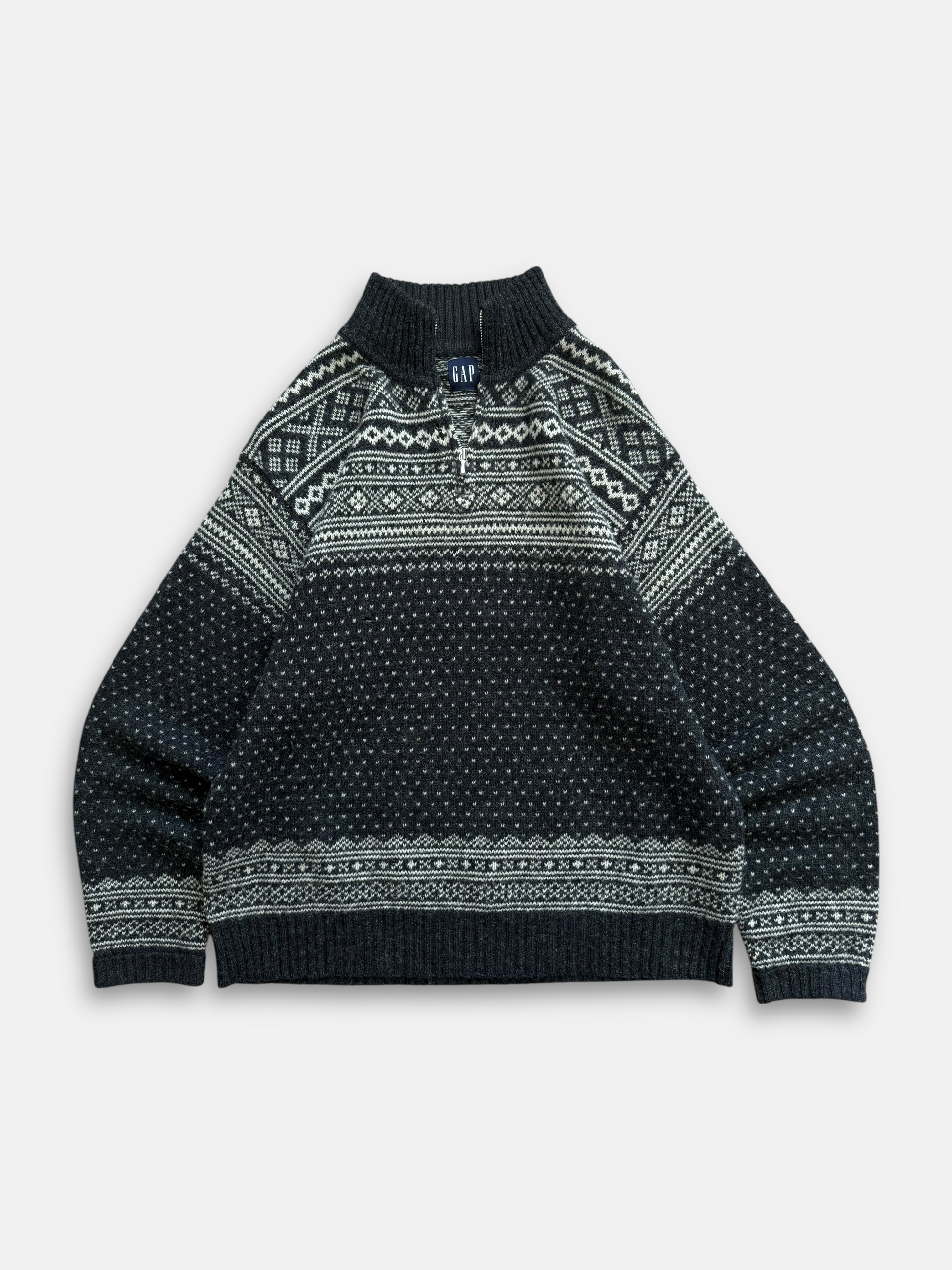 90s GAP Wool Quarter-Zip Sweater (L)