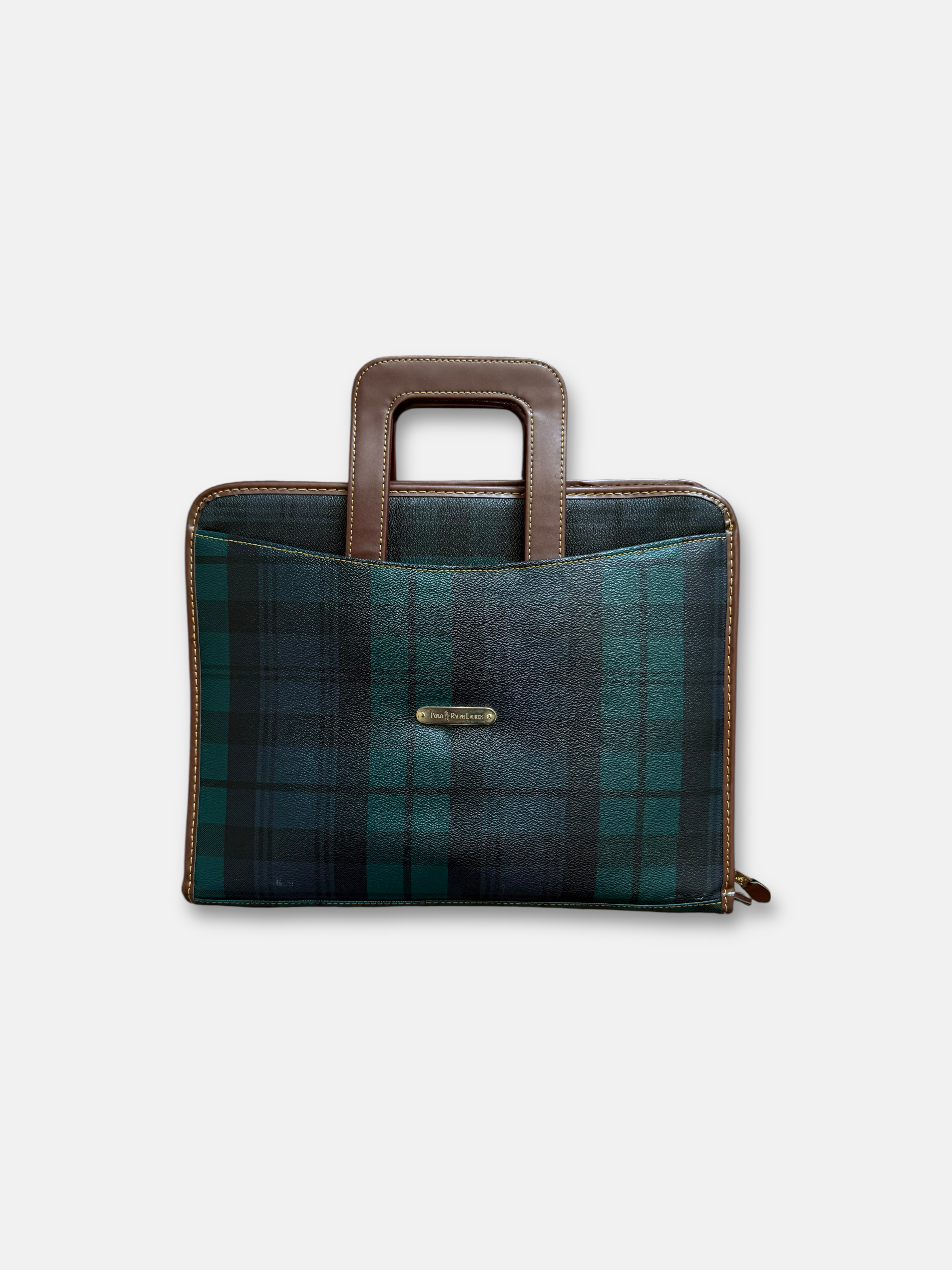 90s Polo Ralph Lauren Plaid Ring Binder (14x10.5)
