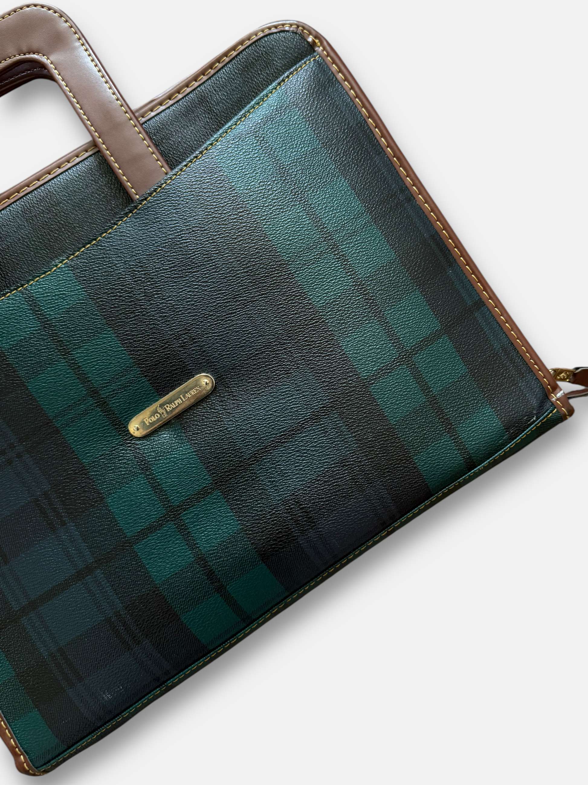 90s Polo Ralph Lauren Plaid Ring Binder (14x10.5)