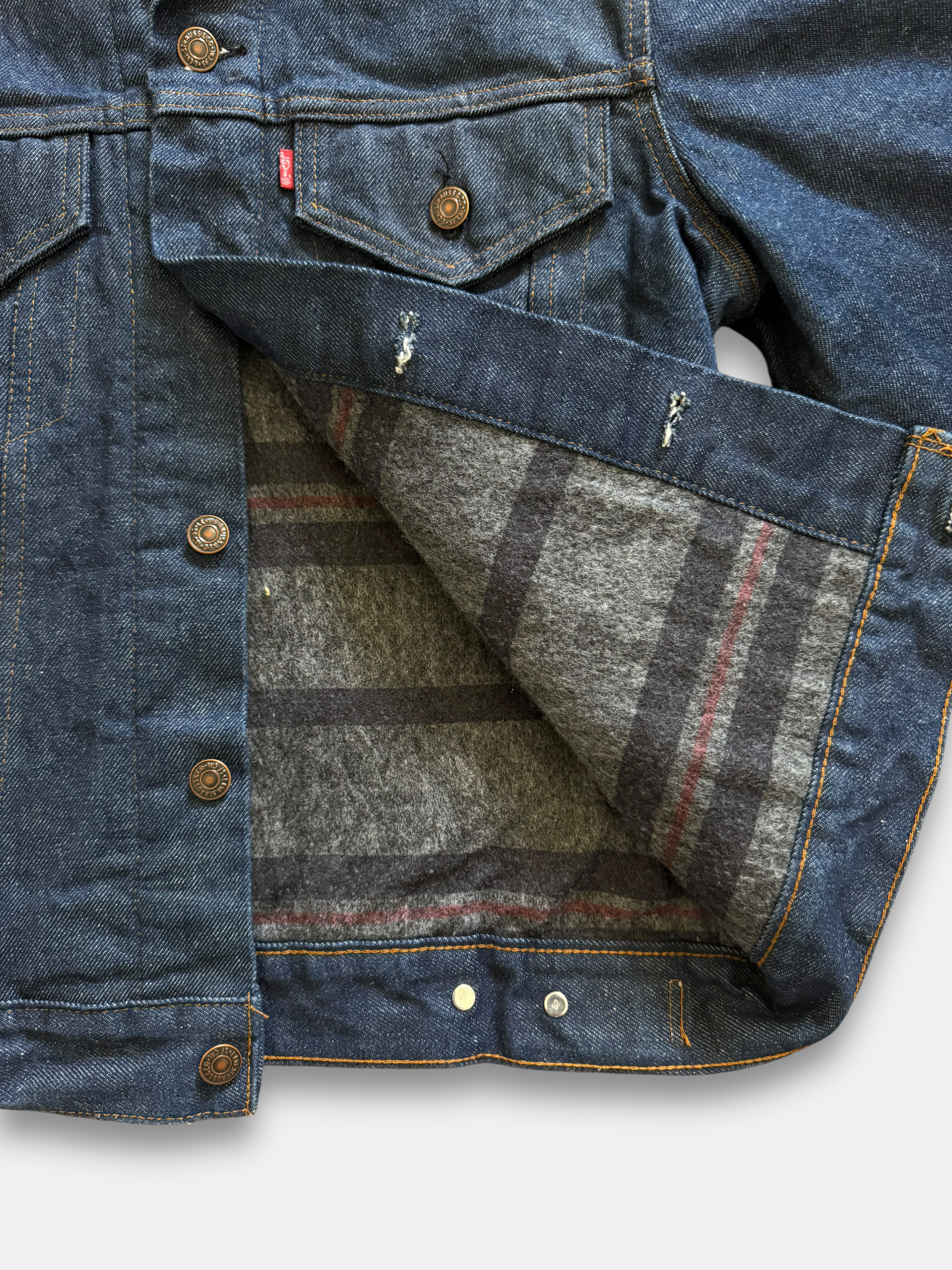 70s Levi's Type 3 Blanked Lined Denim Trucker Jacket 70505-0317 (M)