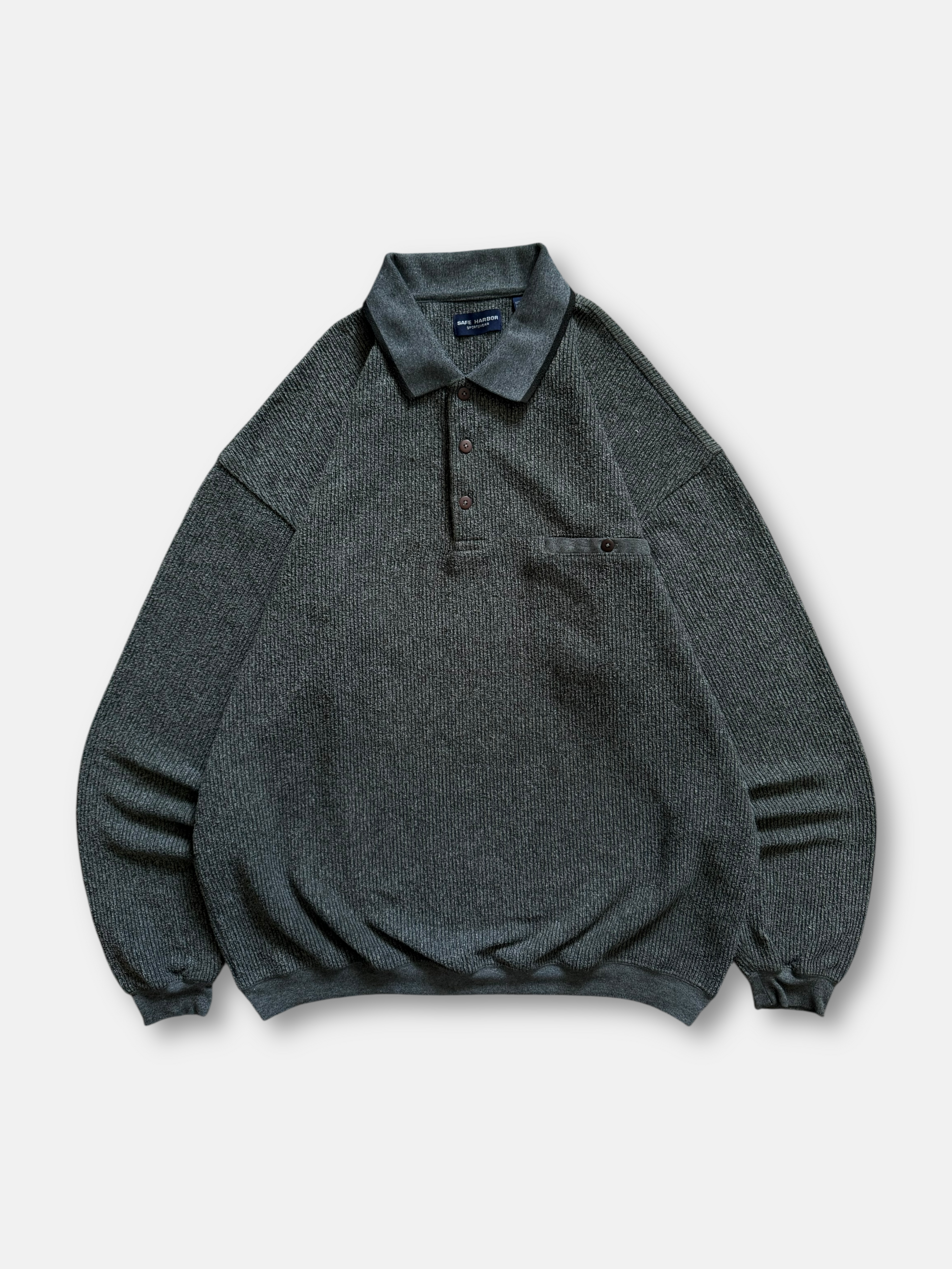 90s Safe Harbour Henley Sweater (XL)