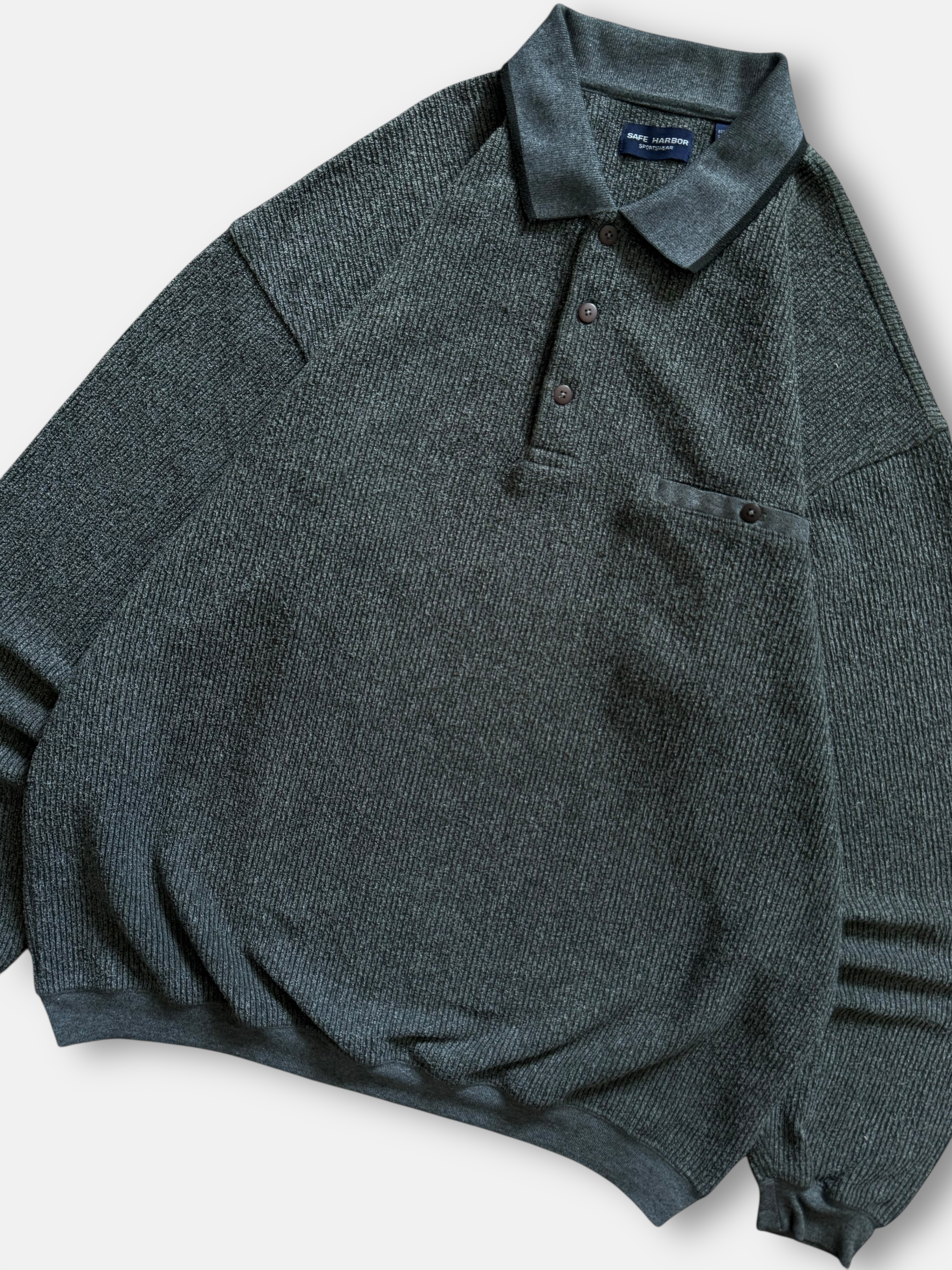90s Safe Harbour Henley Sweater (XL)