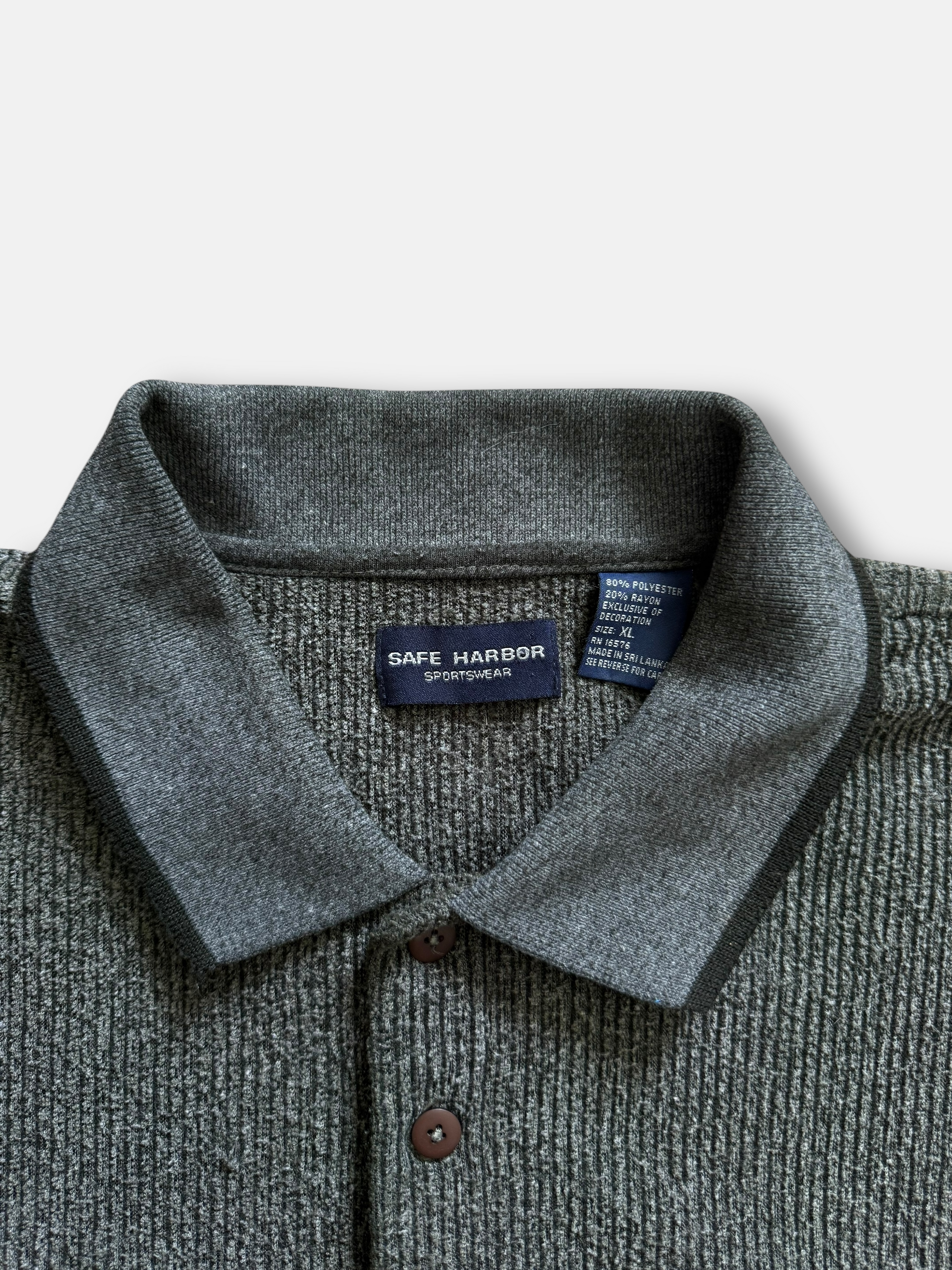 90s Safe Harbour Henley Sweater (XL)