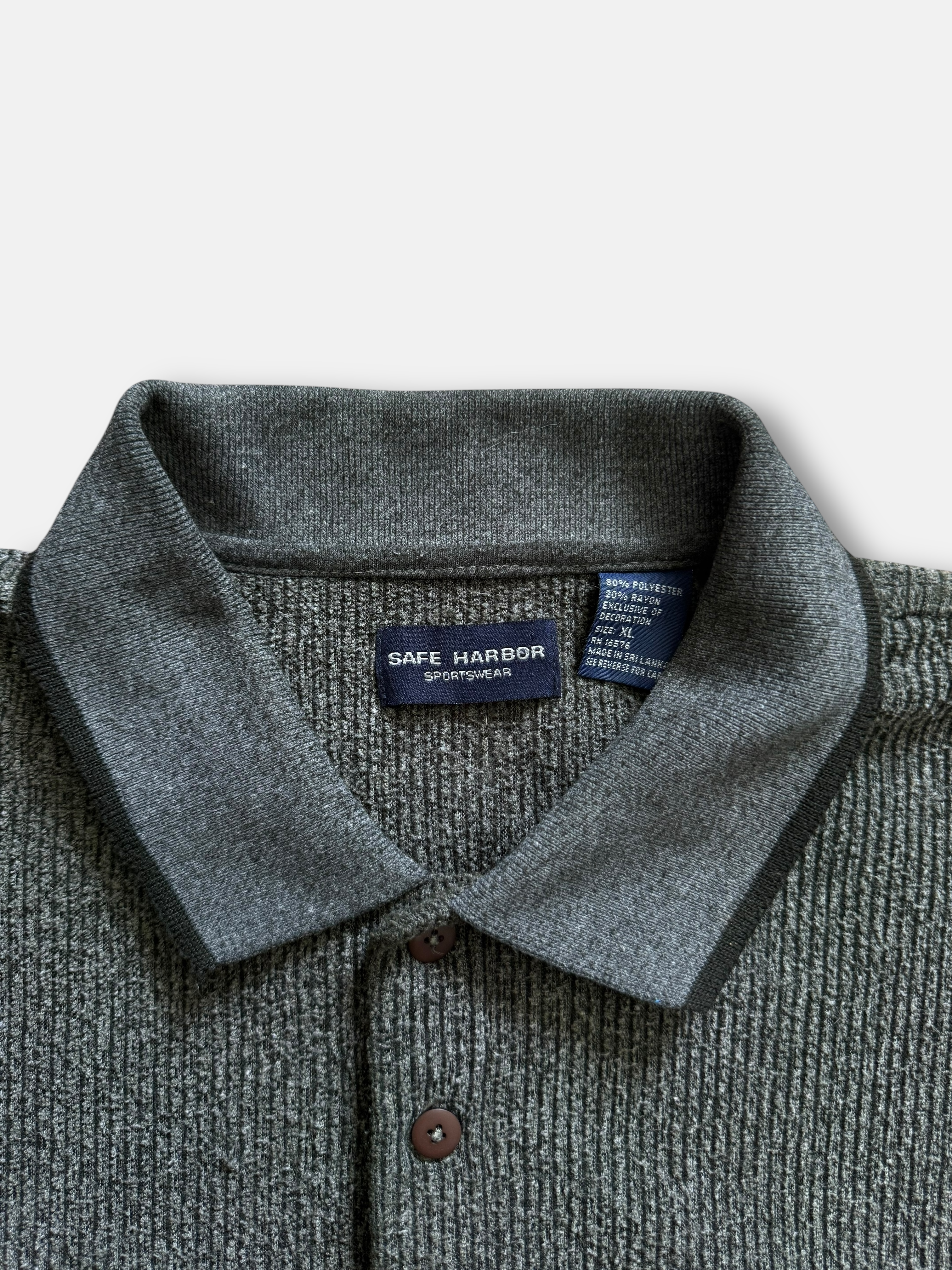 90s Safe Harbour Henley Sweater (XL)
