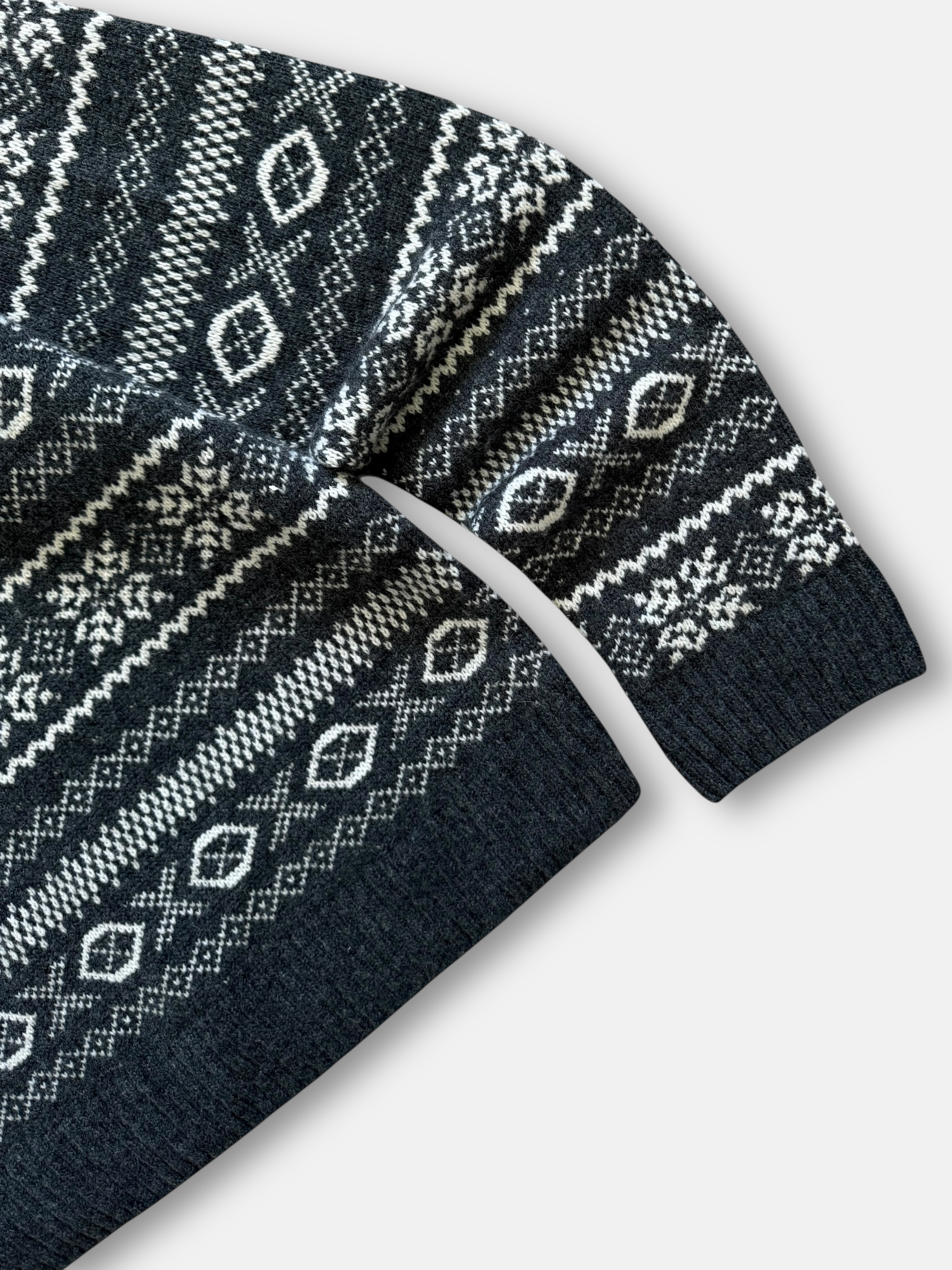 90s Field Gear Quarter-Zip Wool Sweater (L)