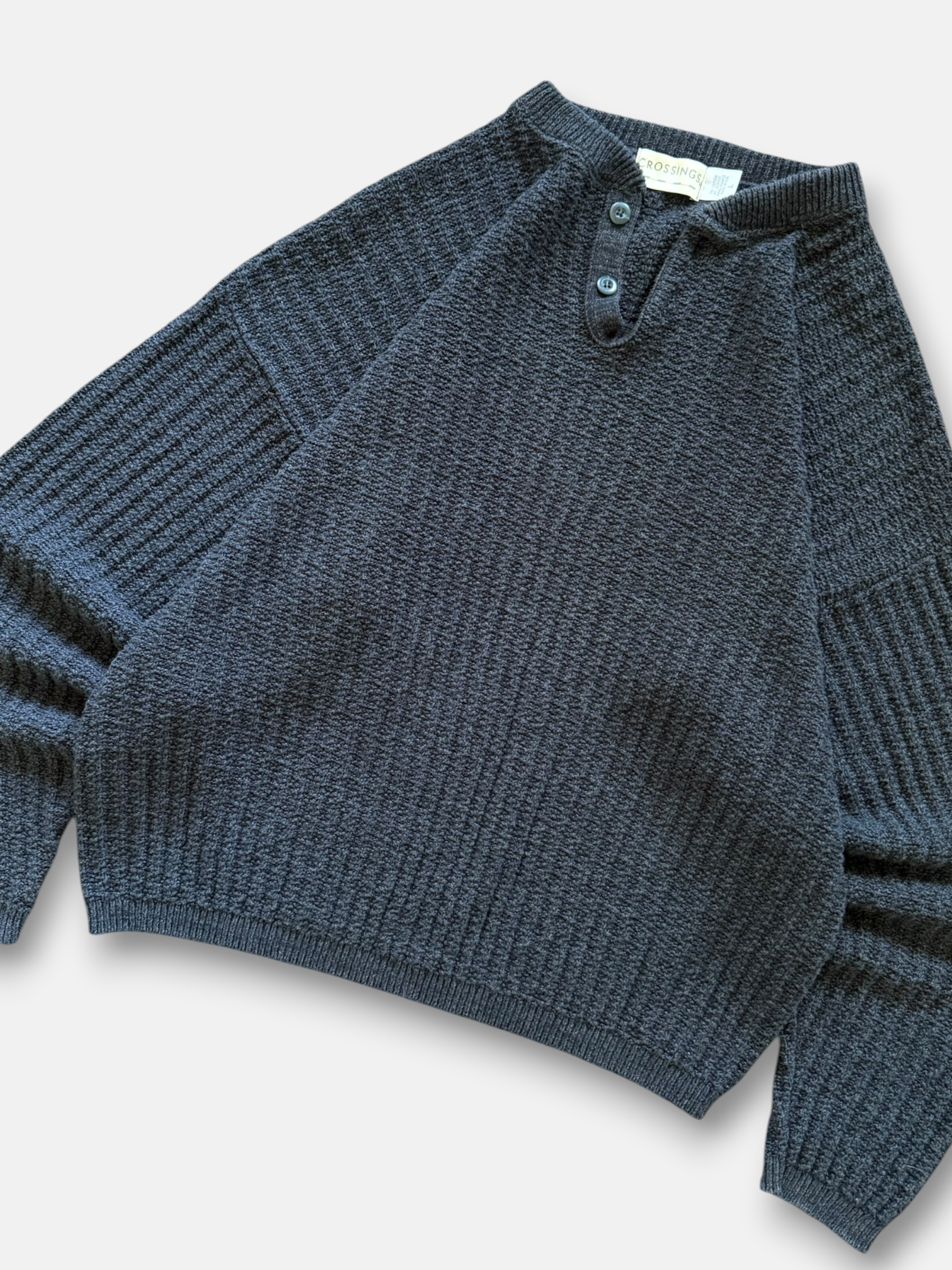 90s Crossing Henley Sweater (L)