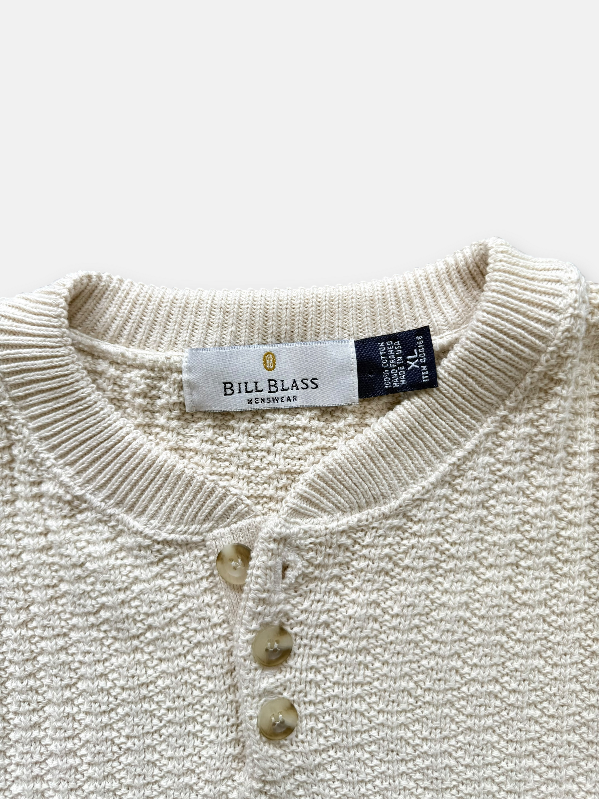 90s Bill Blass Henley Sweater (XL)