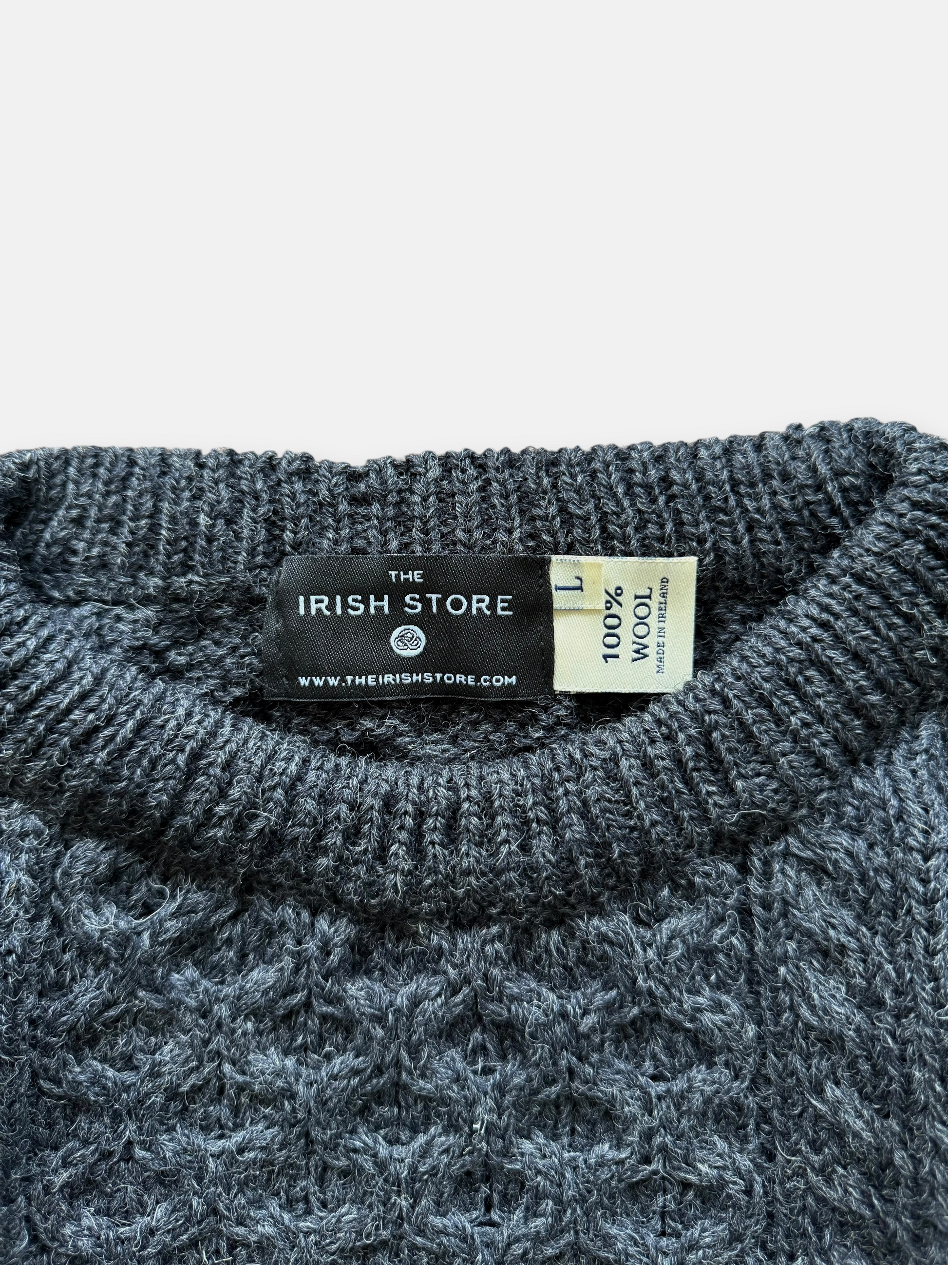 The Irish Store Fisherman Aran Wool Sweater (L)