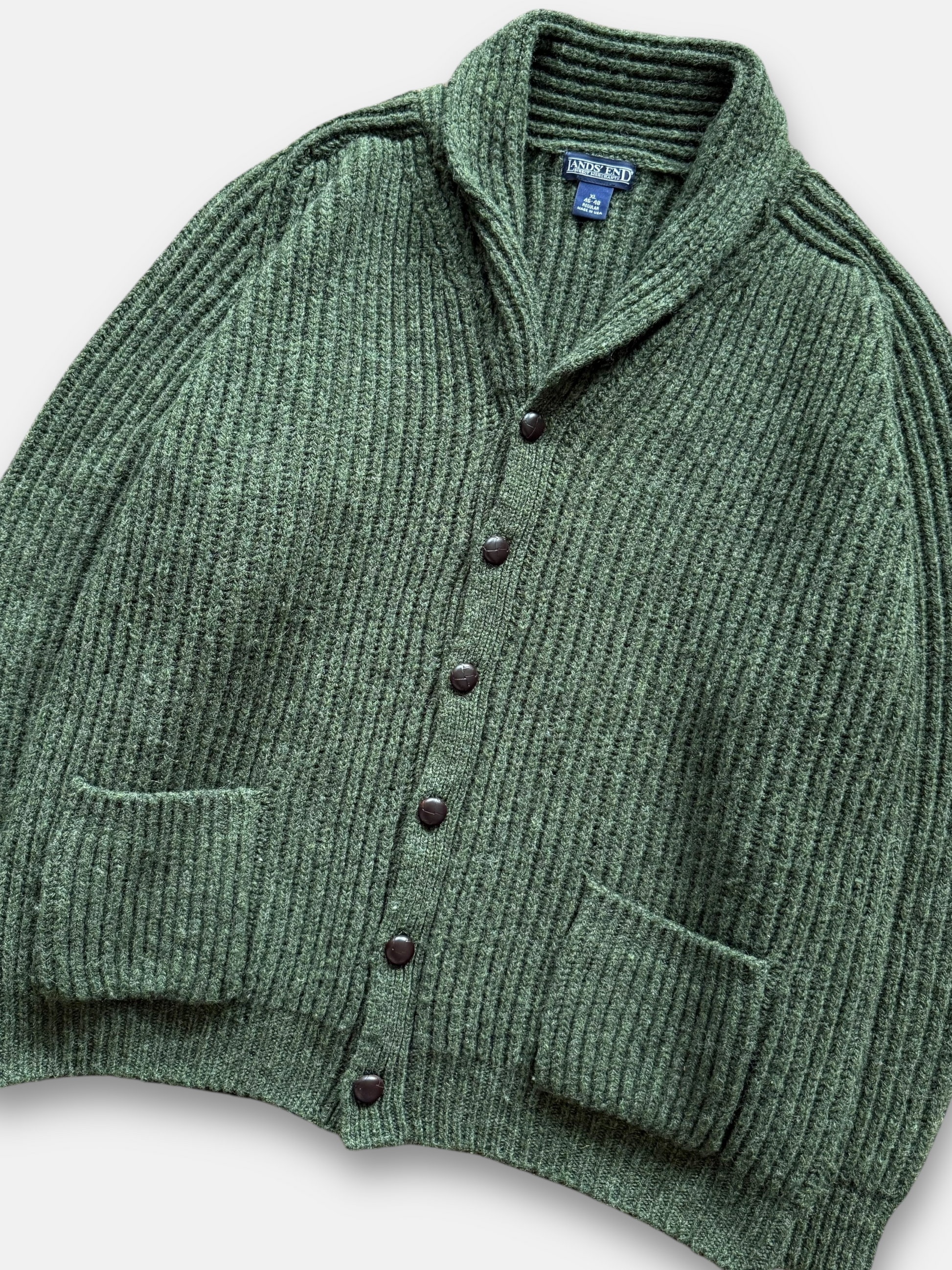 90s Lands End Wool Cardigan (XL)