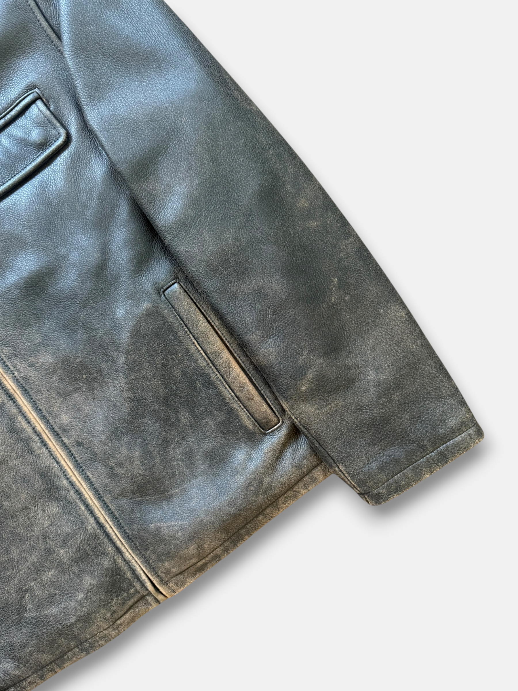 90s Guess Company Brown Leather Jacket (XL)
