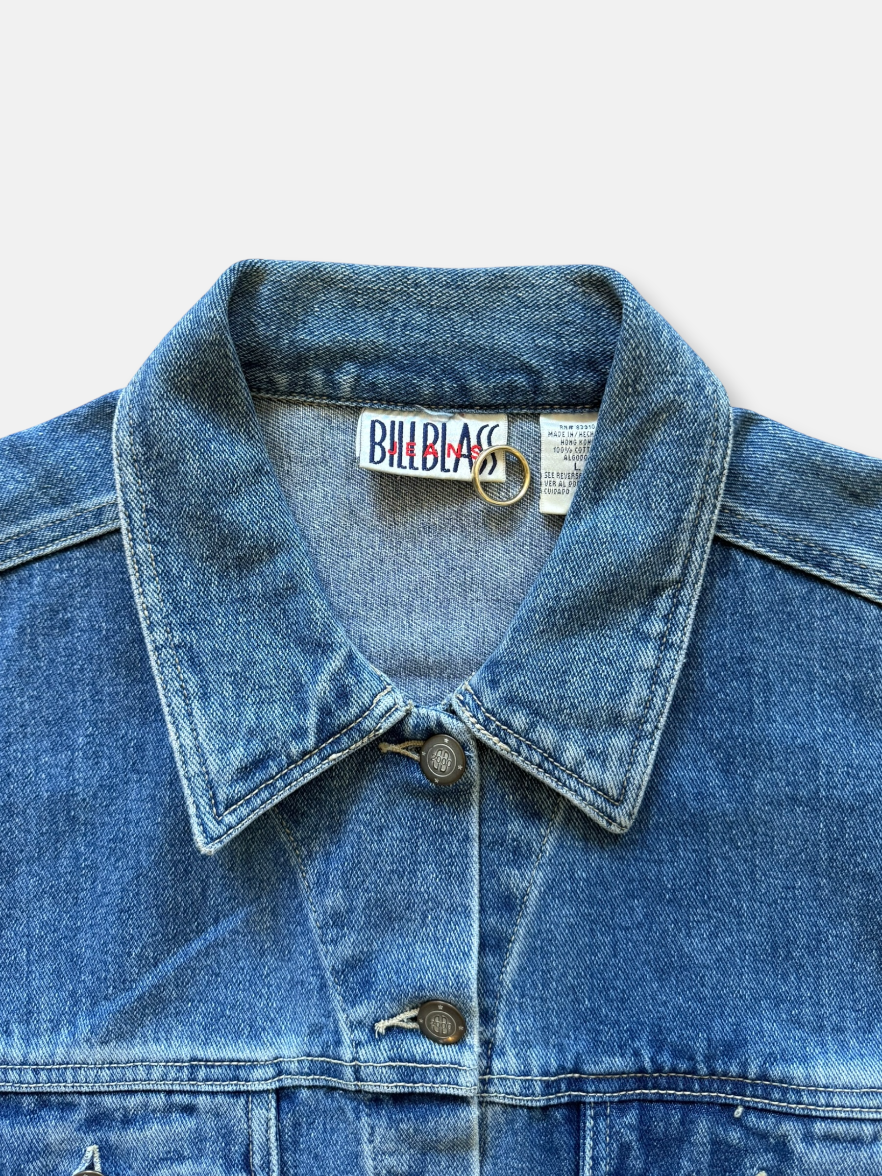 90s Bill Blass Denim Trucker Jacket (L)