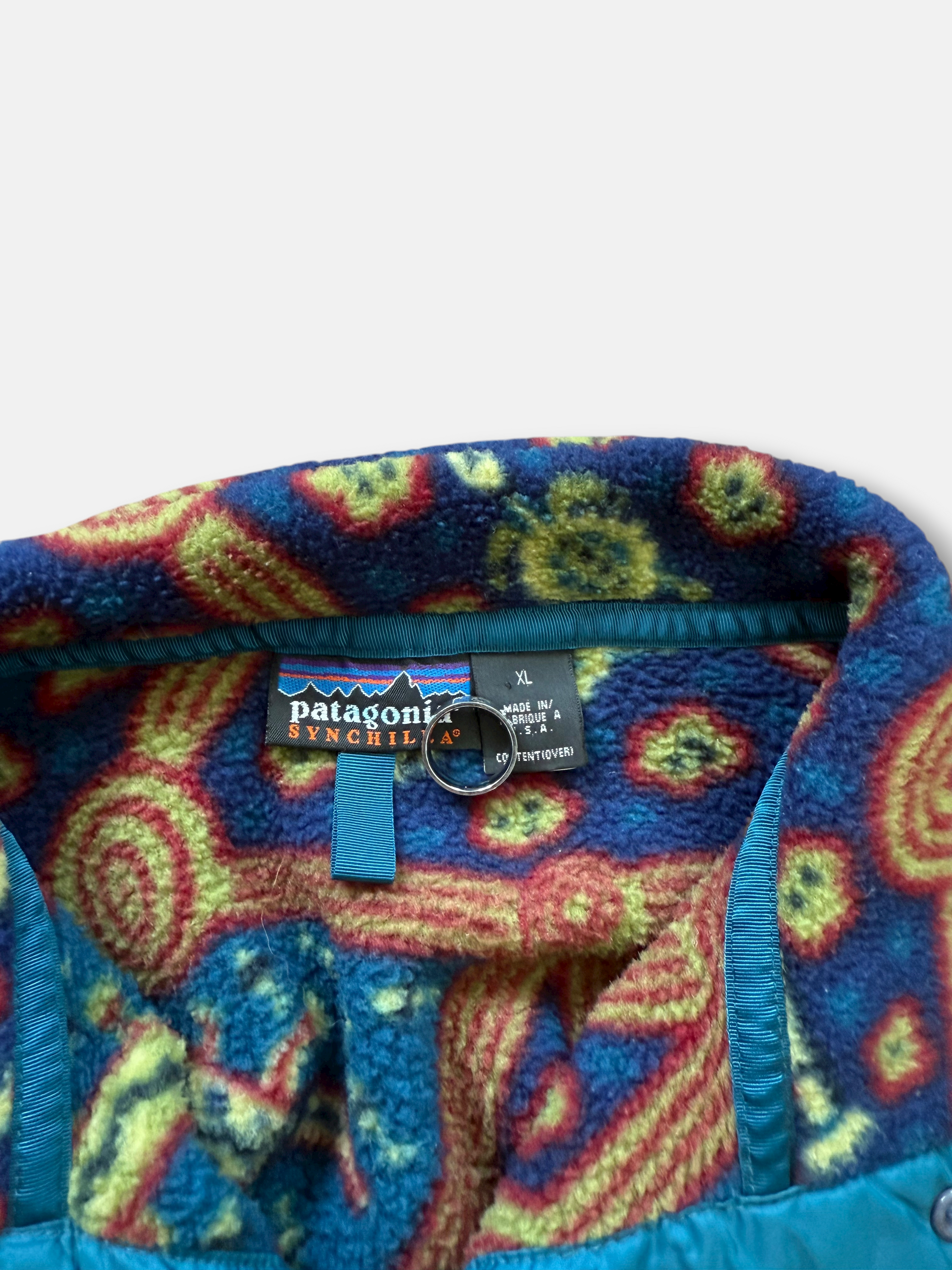 90s Patagonia T-Snap Synchilla 'Bluegrass Crocodile' (XL)