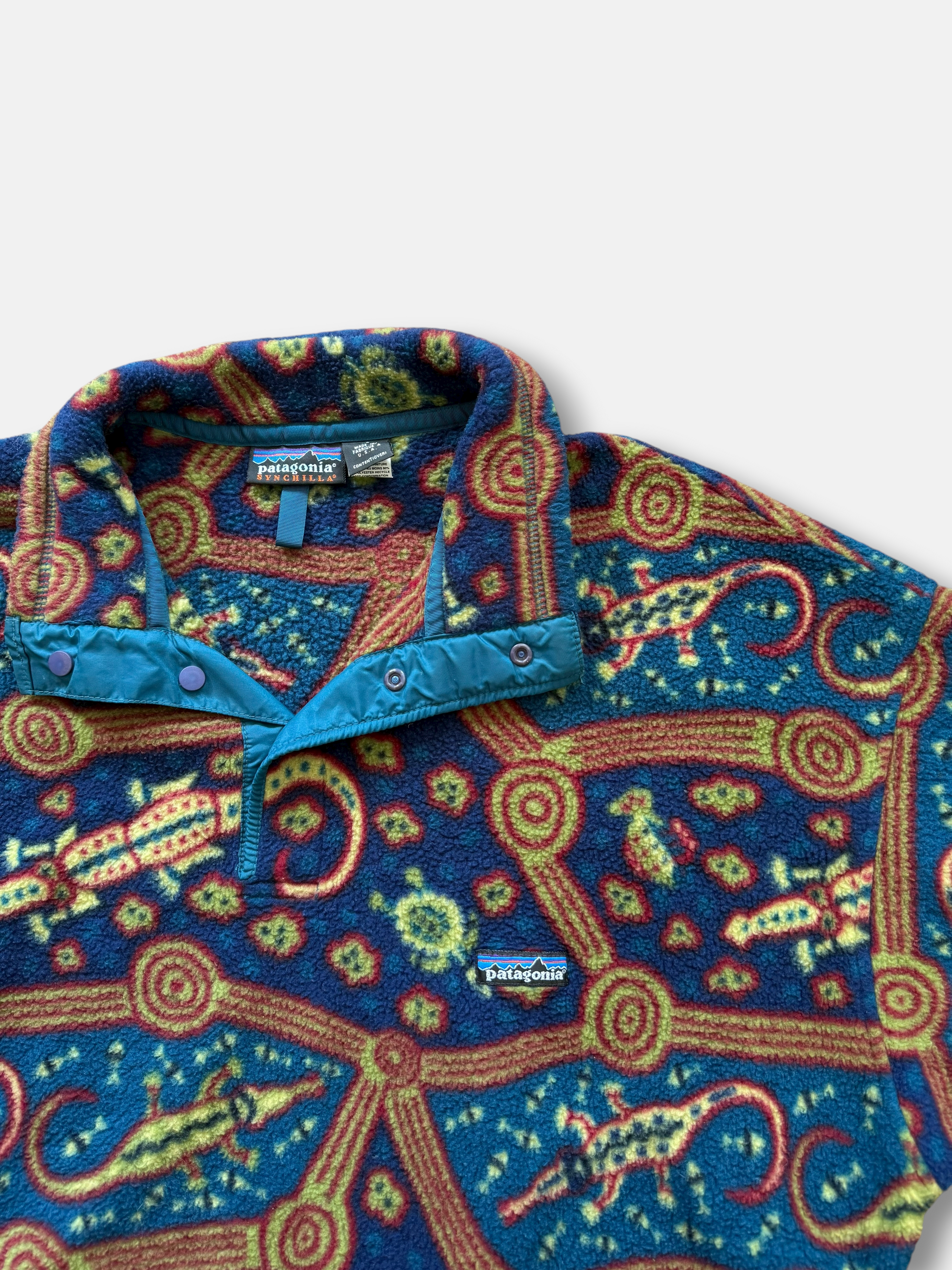 90s Patagonia T-Snap Synchilla 'Bluegrass Crocodile' (XL)