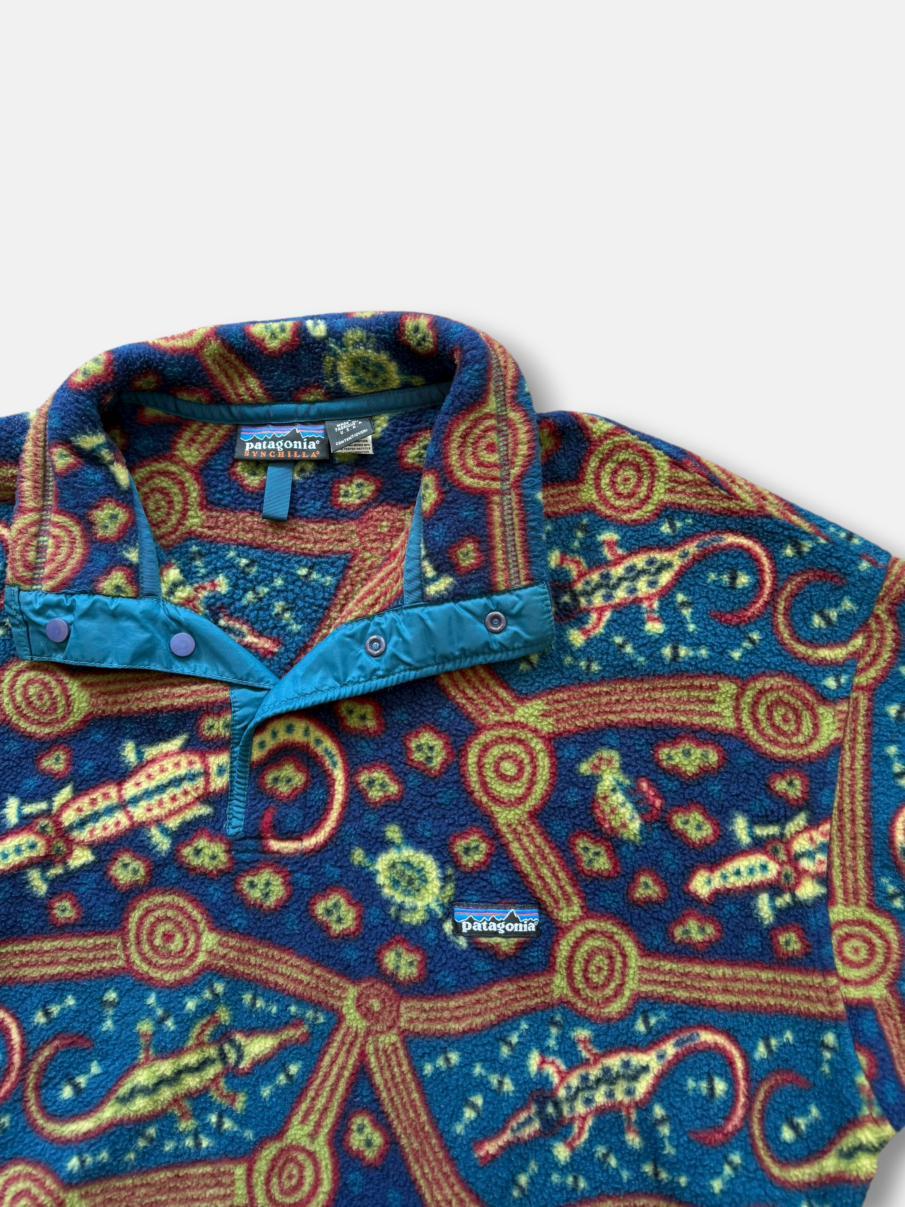 90s Patagonia T-Snap Synchilla 'Bluegrass Crocodile' (XL)