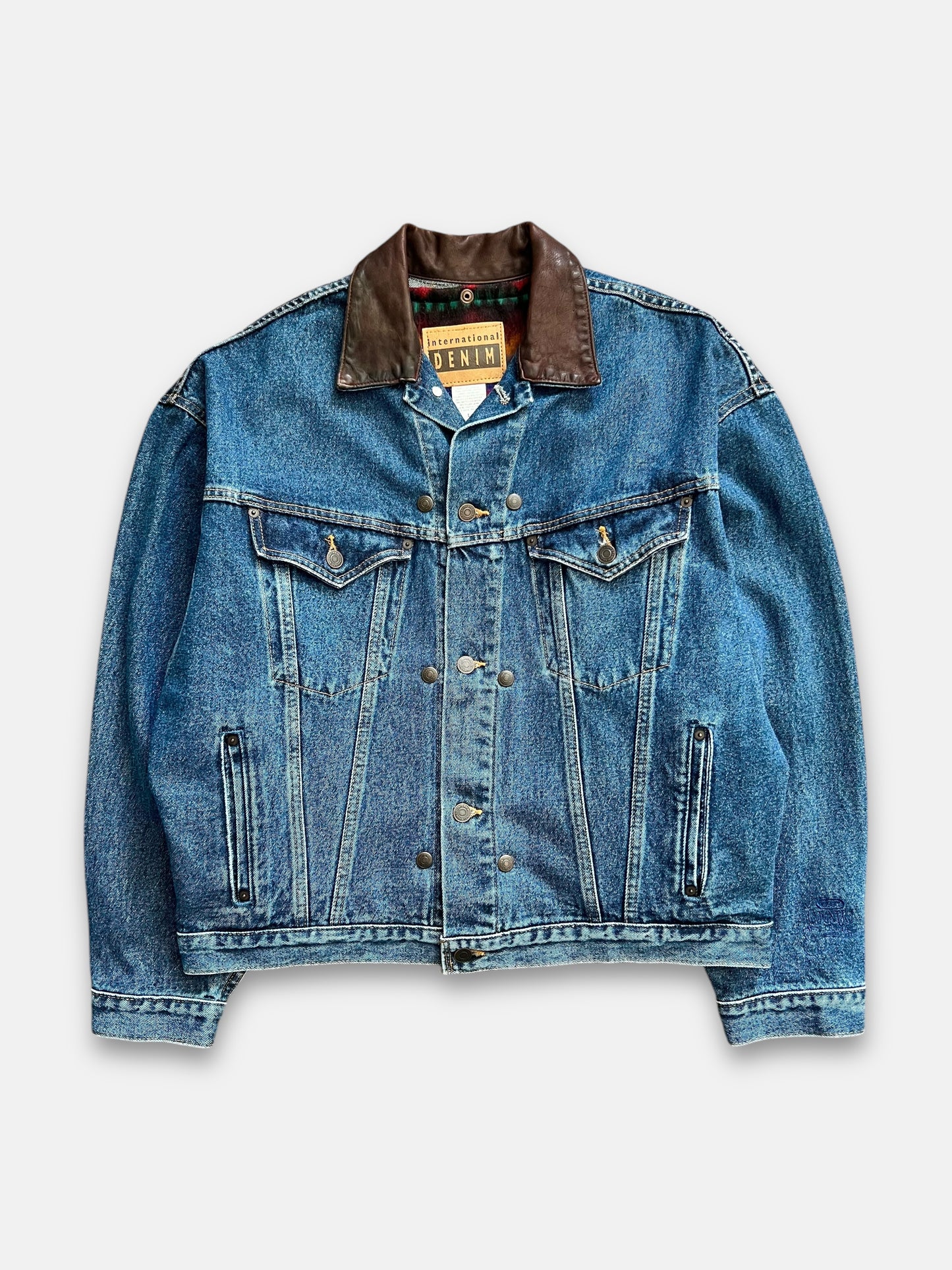 90s Iternational Aztec Denim Jacket (L)