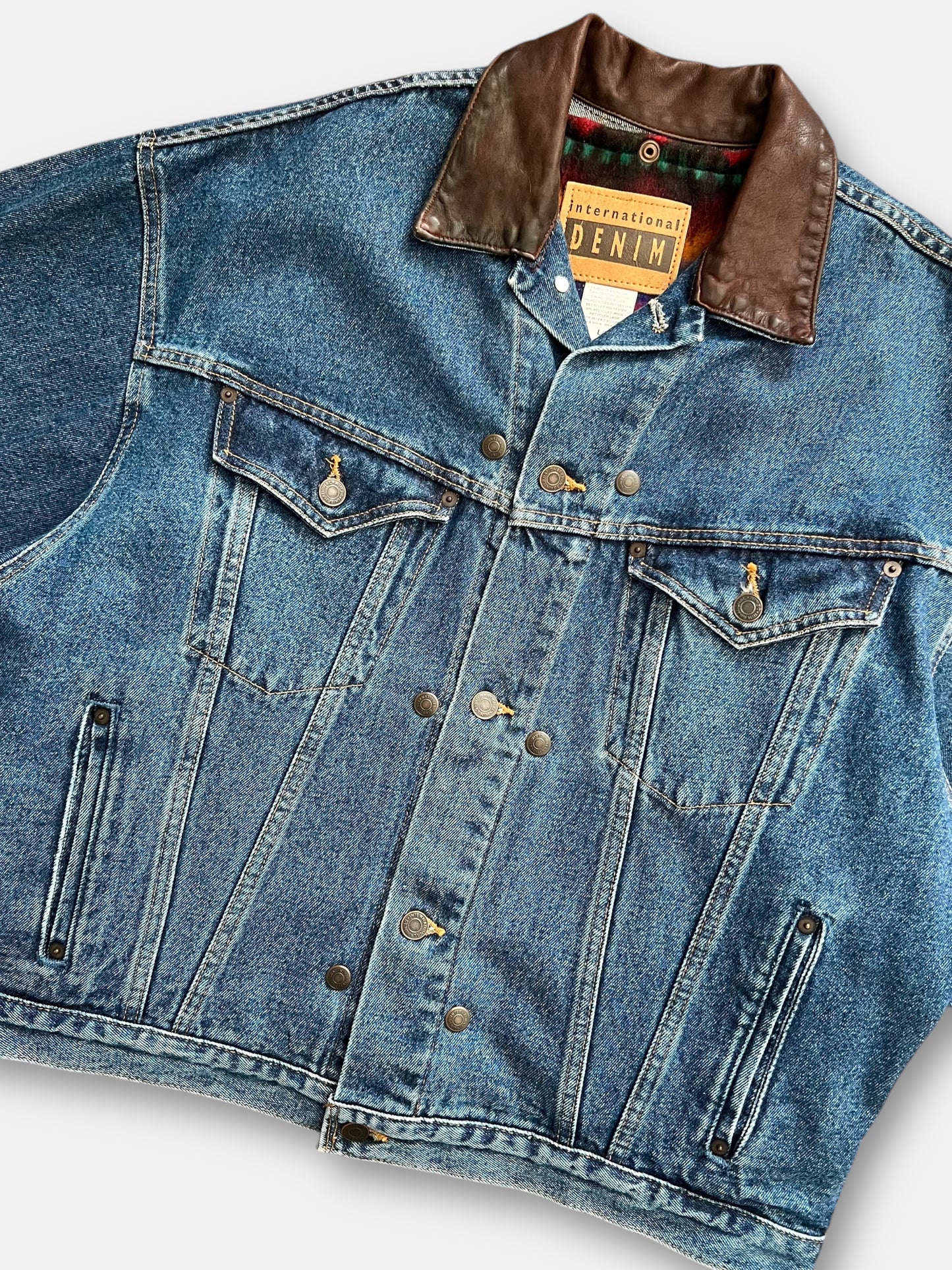 90s Iternational Aztec Denim Jacket (L)