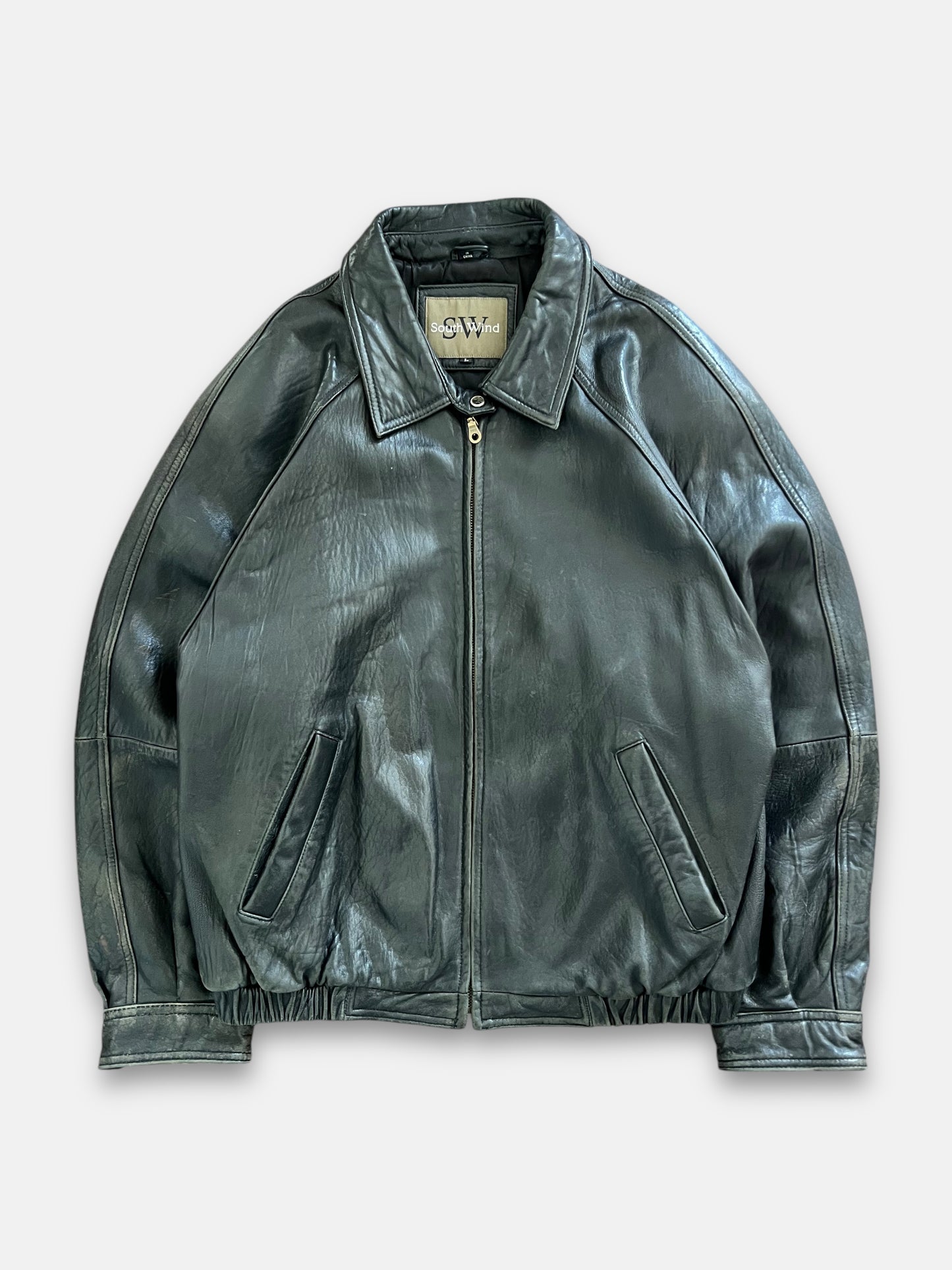 90s South Wind Leather Jacket (L)