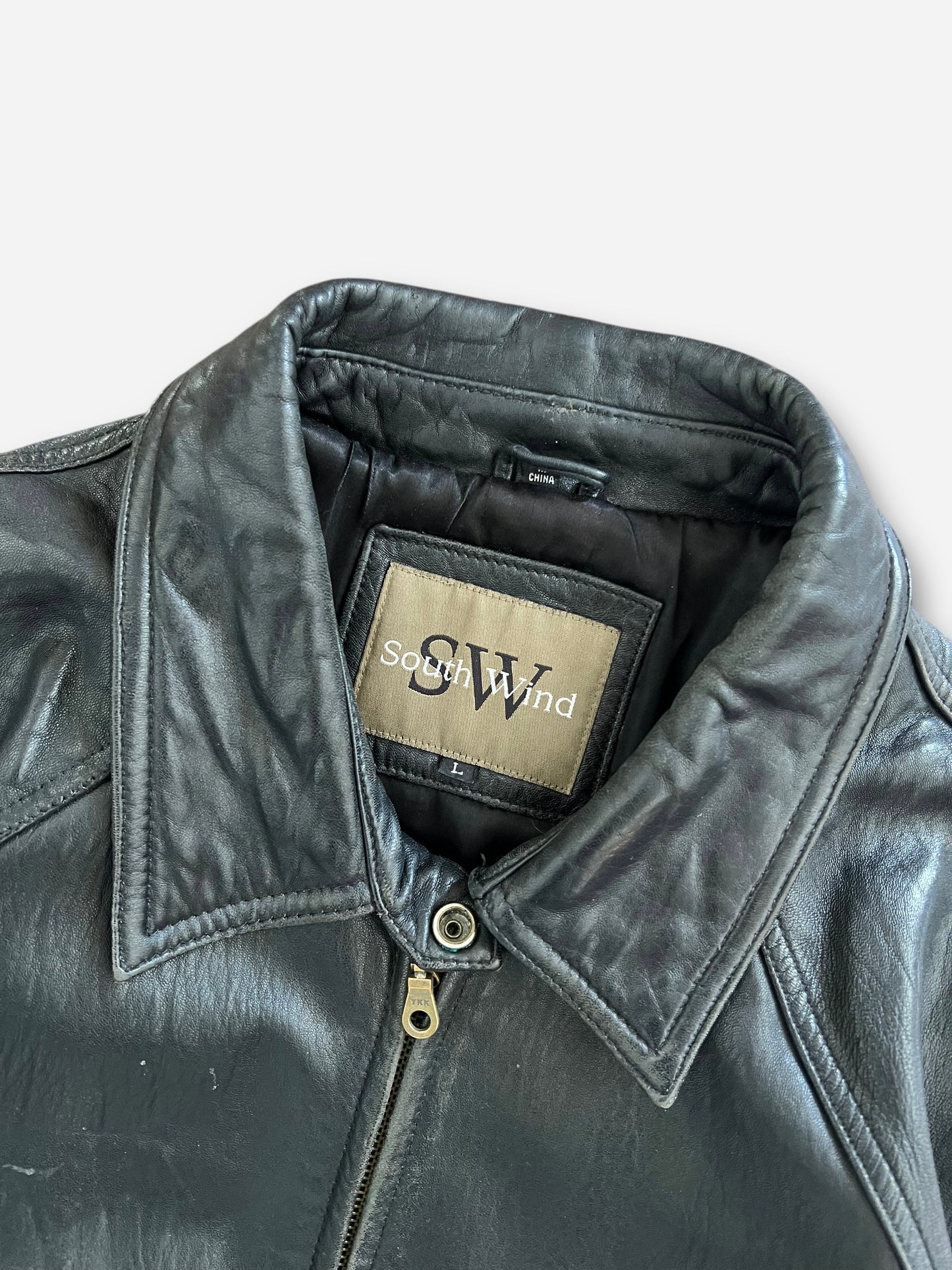 90s South Wind Leather Jacket (L)