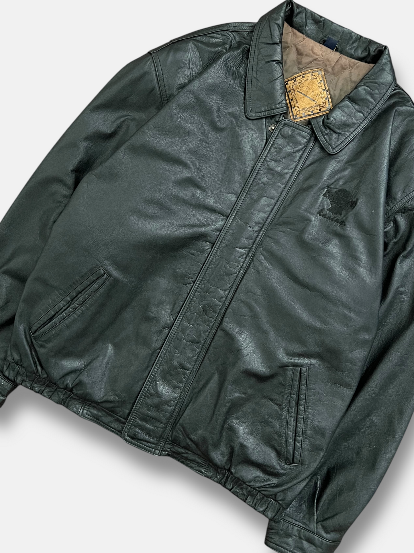 90s Gear for Sports Racing Leather Jacket (L)