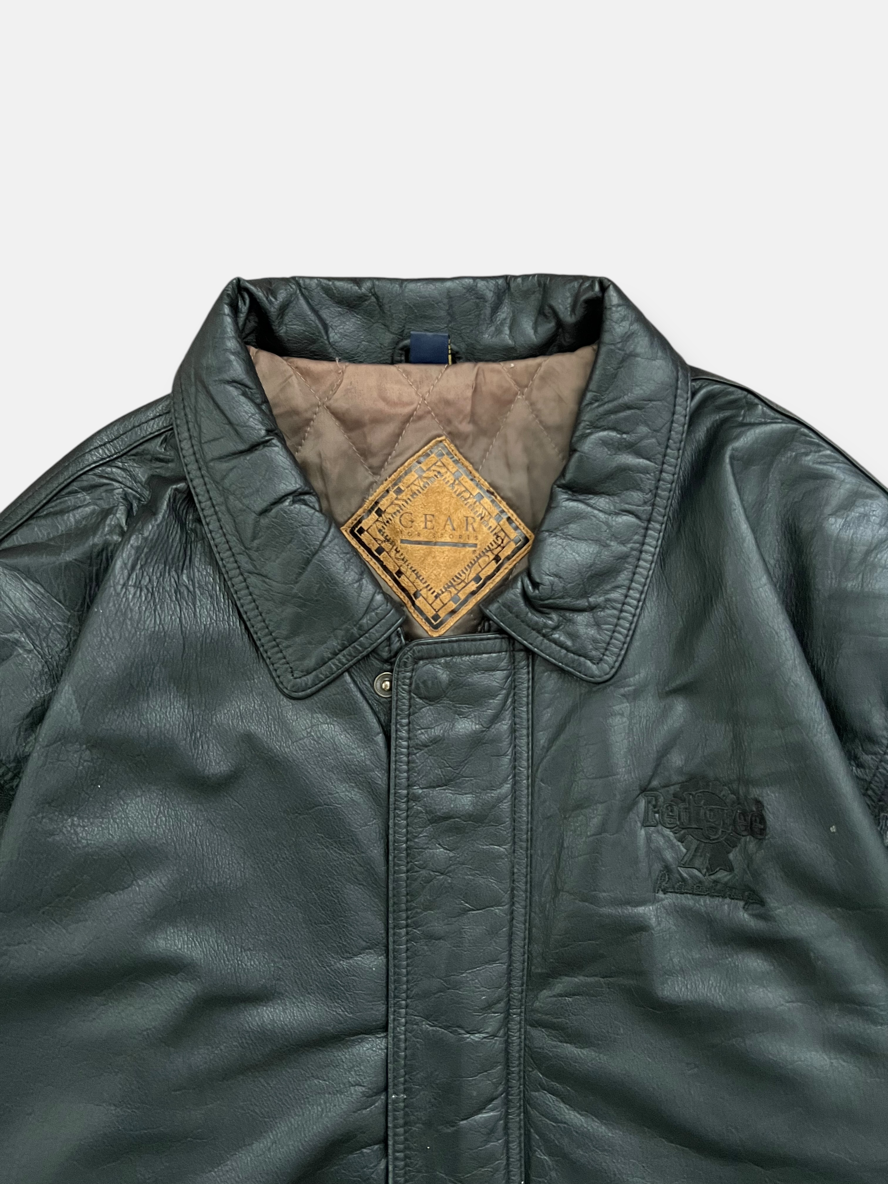 90s Gear for Sports Racing Leather Jacket (L)