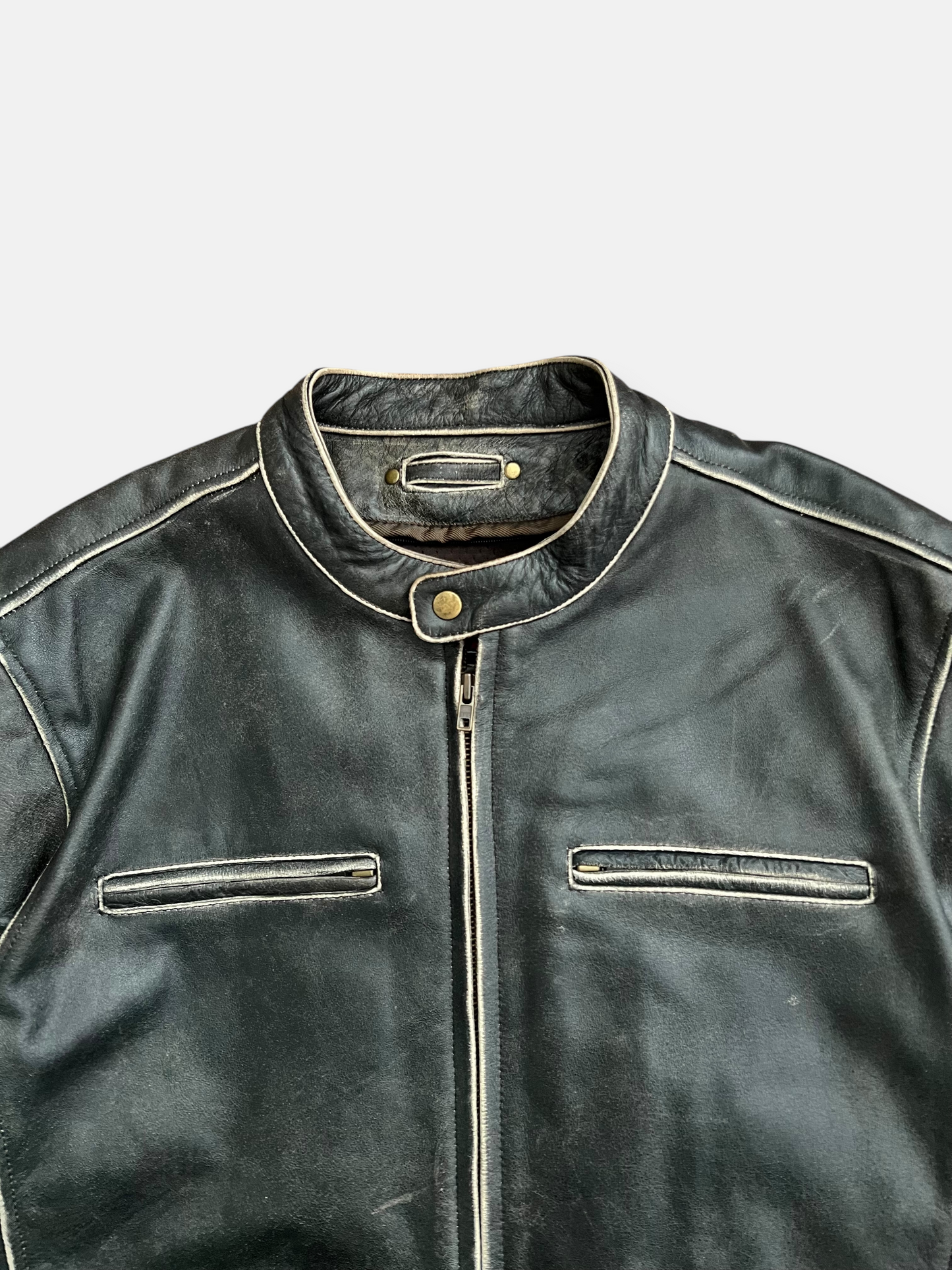 90s River Road Motorcycle Leather Jacket (XL)