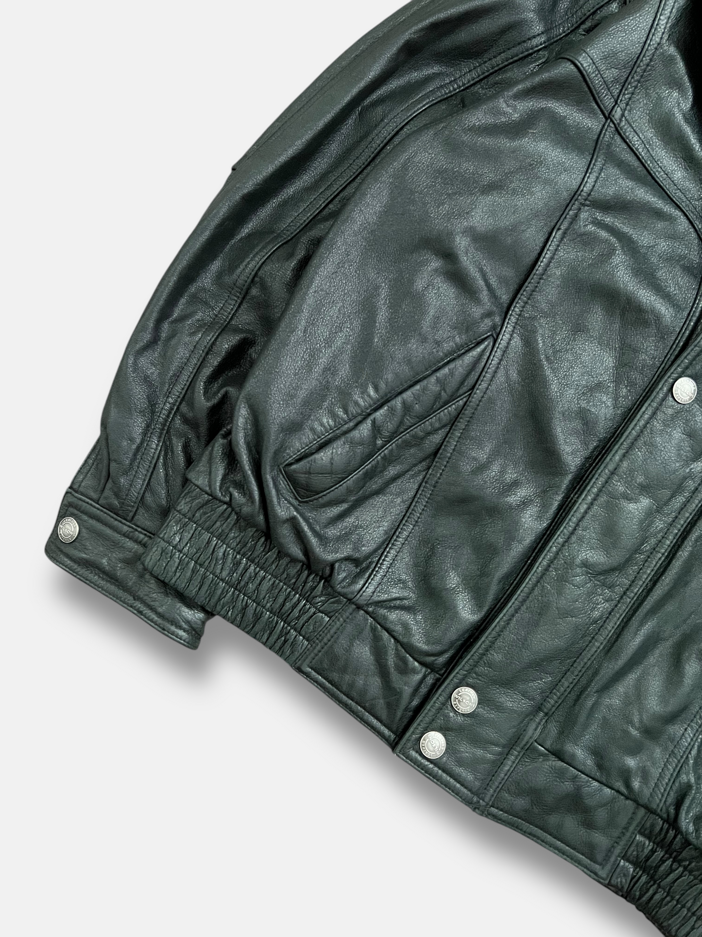 90s Wilson's Biker Bomber Leather Jacket (L)