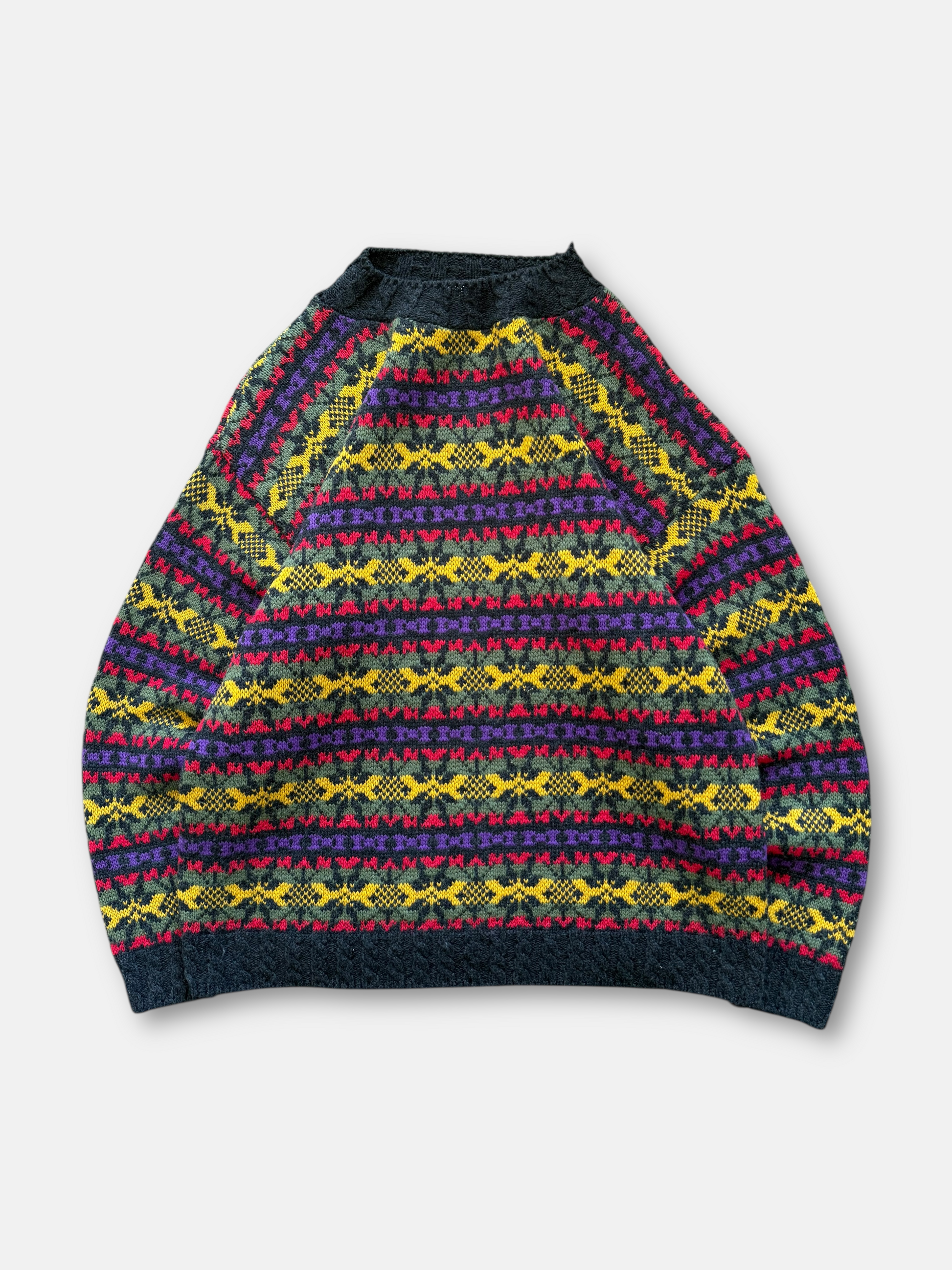 80s Rose Knit Sweater (M)