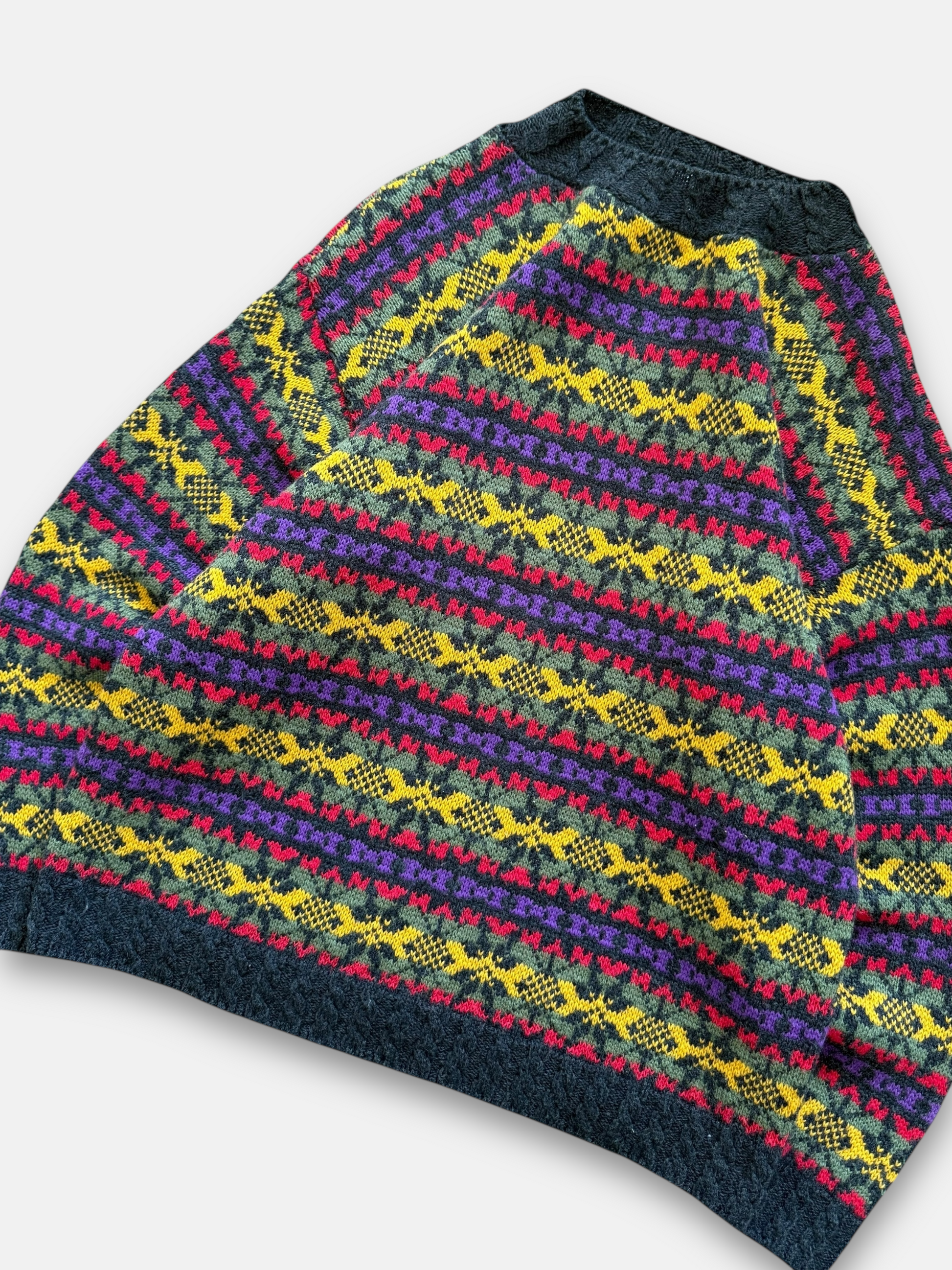 80s Rose Knit Sweater (M)