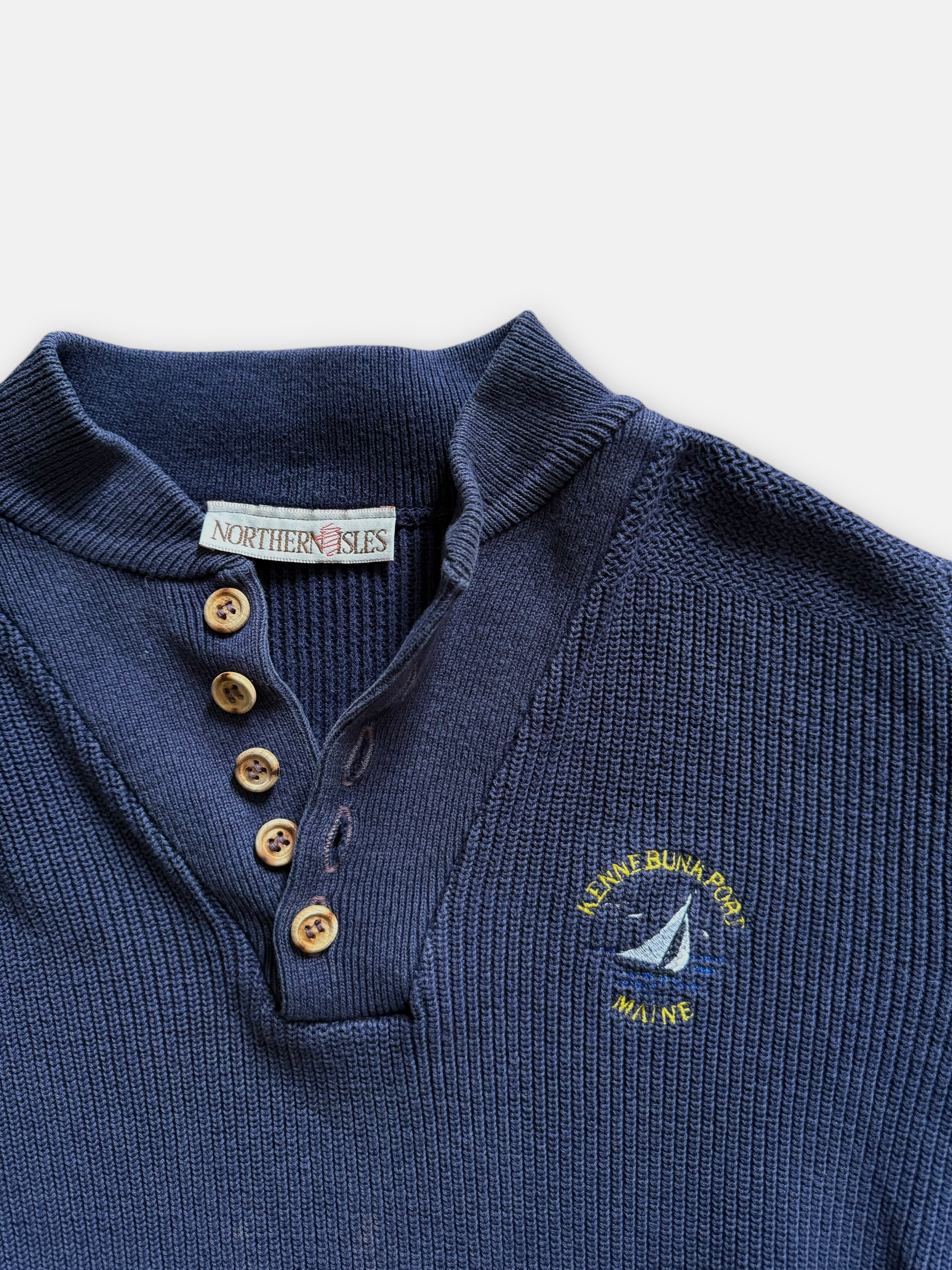 90s Maine Henley Sweater (M)