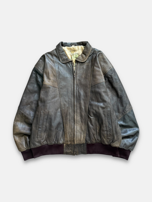 90s Leather Bomber Jacket (L)