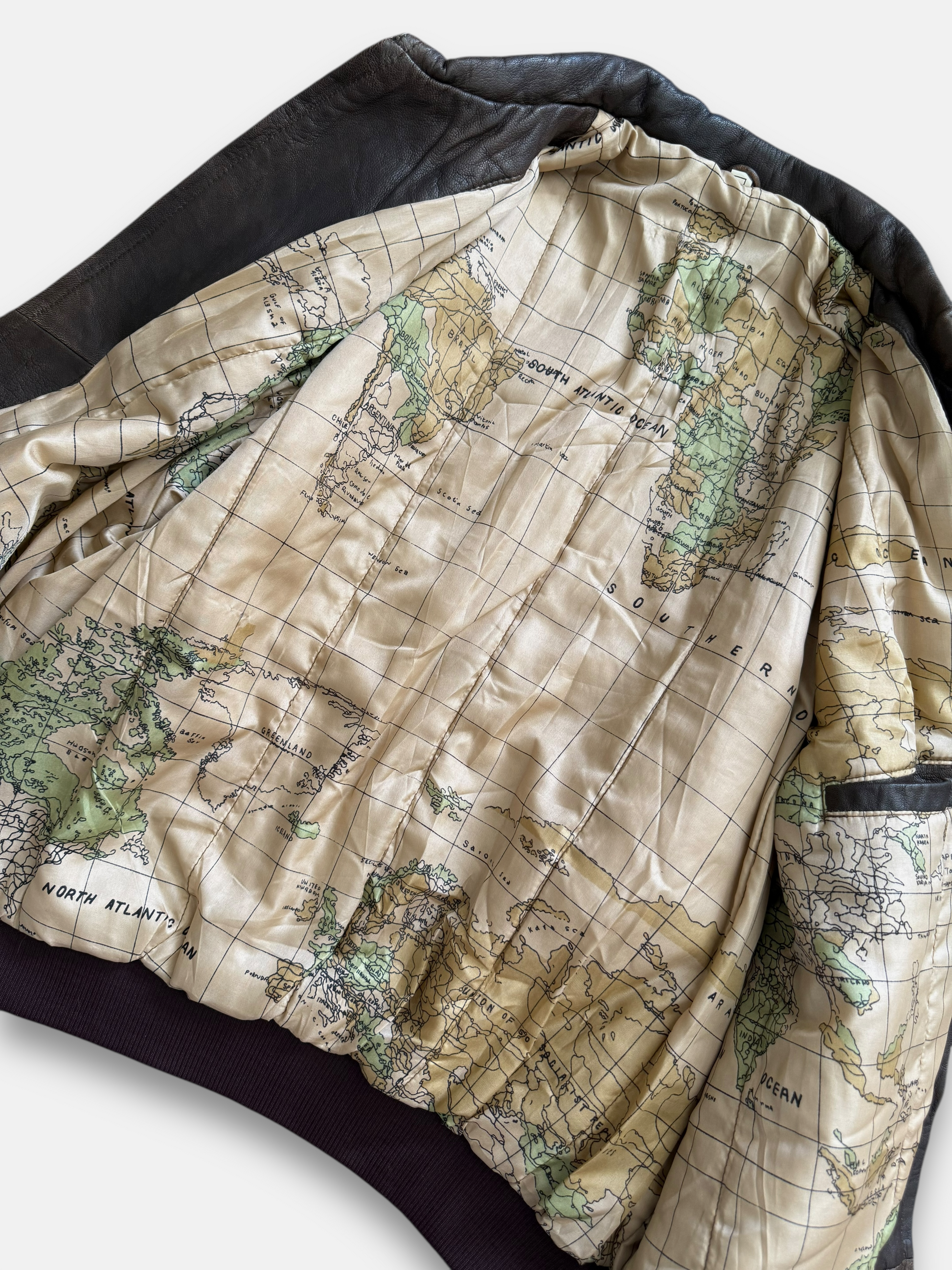 90s Leather Bomber Jacket (L)