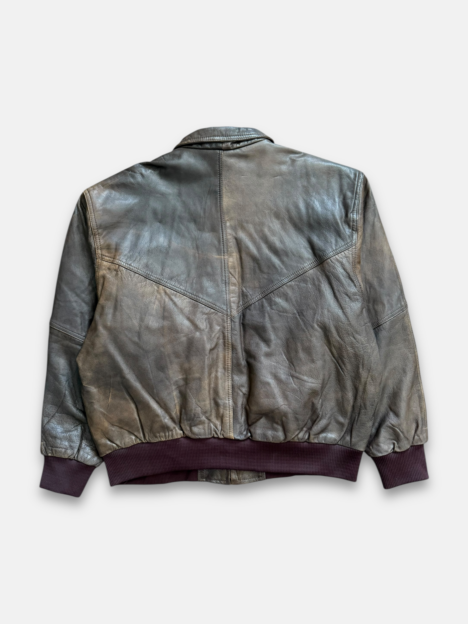 90s Leather Bomber Jacket (L)