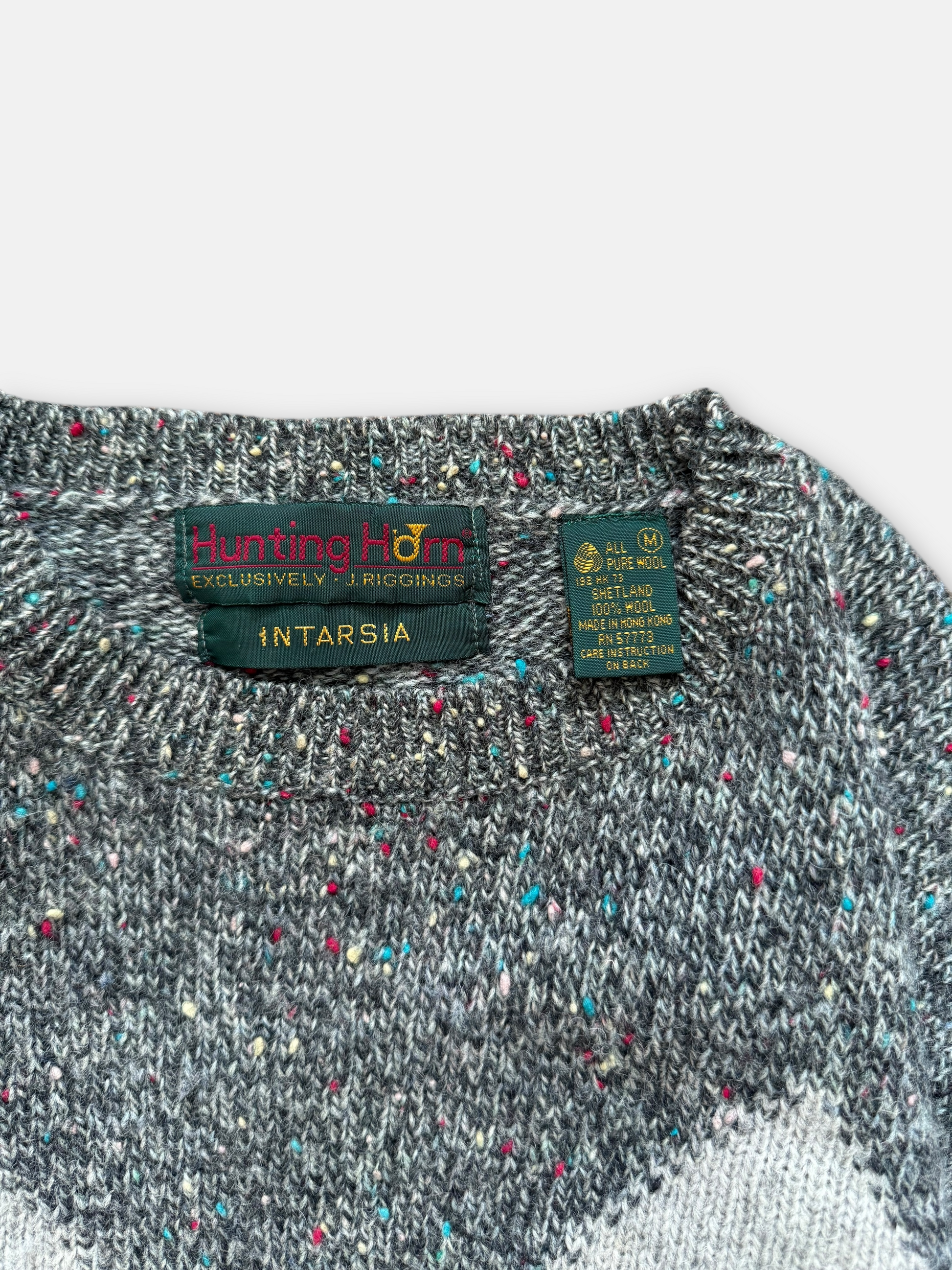 90s Hunting Horn Wool Sweater (L)